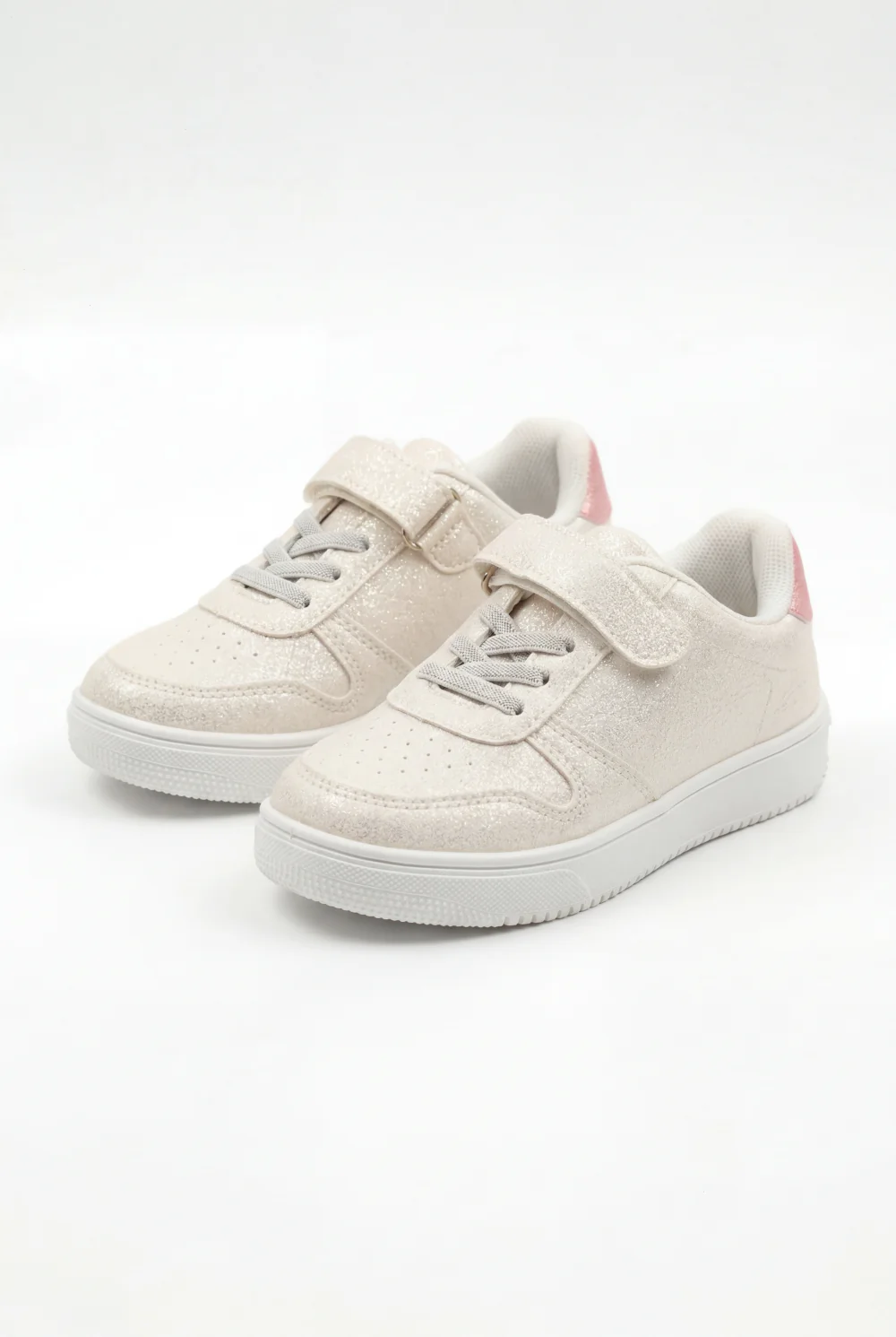 Girl's Sneakers Structured Long-Lasting Wear Hook And Loop Strap Elastic Laces Padded Collar Rubber Sole Comfy Shoes - Image 9