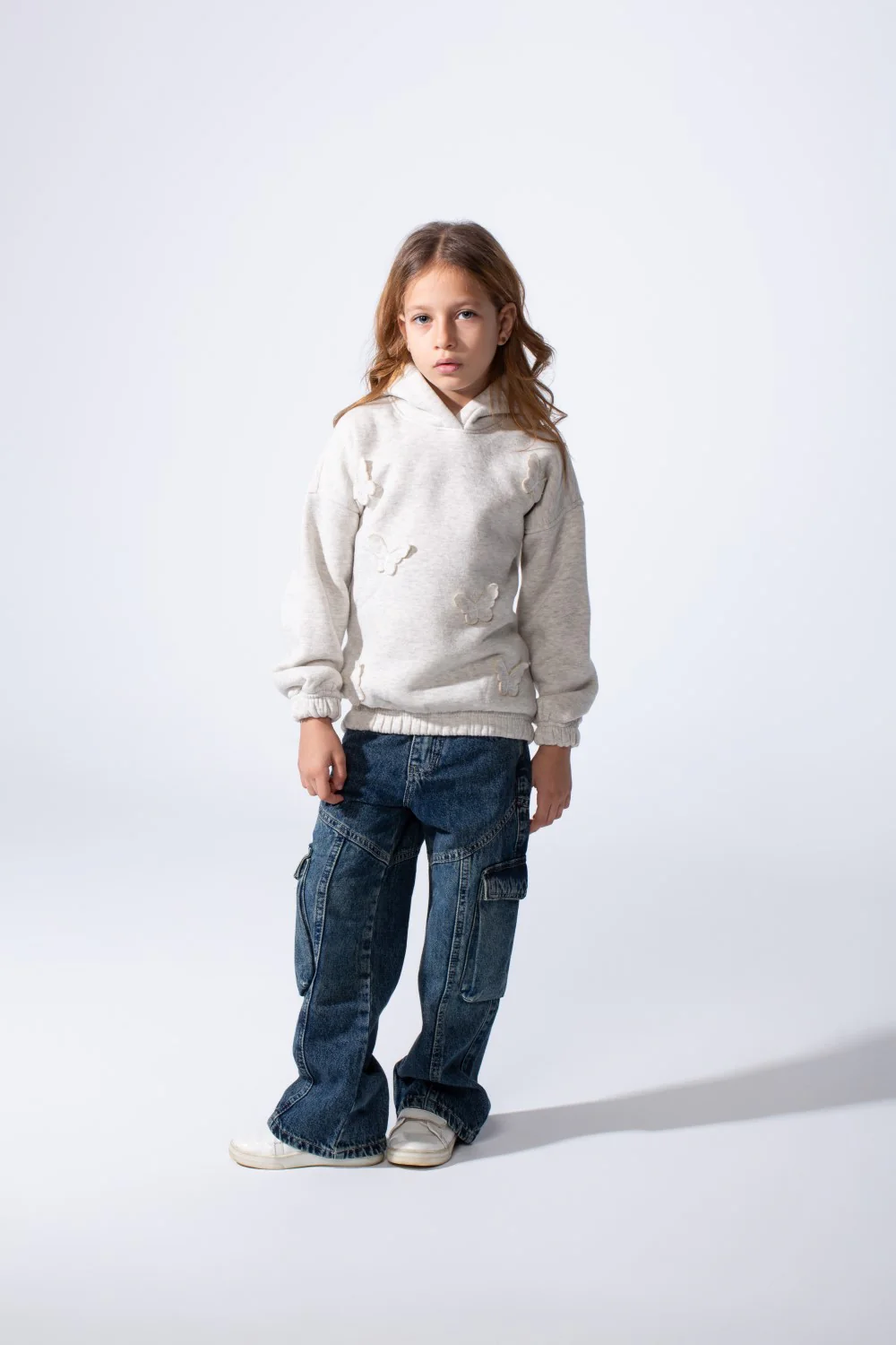 Girl's Soft Comfortable Slim fit Classic Hooded Design Delicate Butterfly Details Front Cute Touch Long Sleeves Elastic Cuffs Perfect Everyday Casual Wear Sweatshirt - Image 11