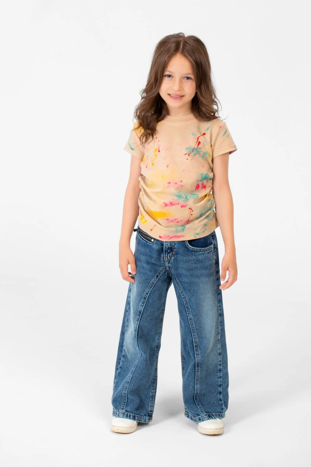 Girl's Summer Melton Colors Print Round Neck Short Sleeve T-Shirt - Image 4