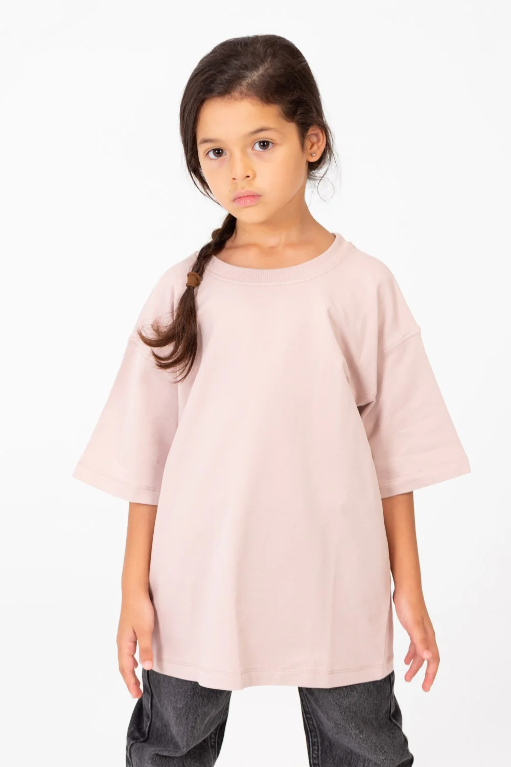 Girl's Summer Melton Lycra Round Neck Short Sleeves T-shirt With A Back Text Print - Image 5