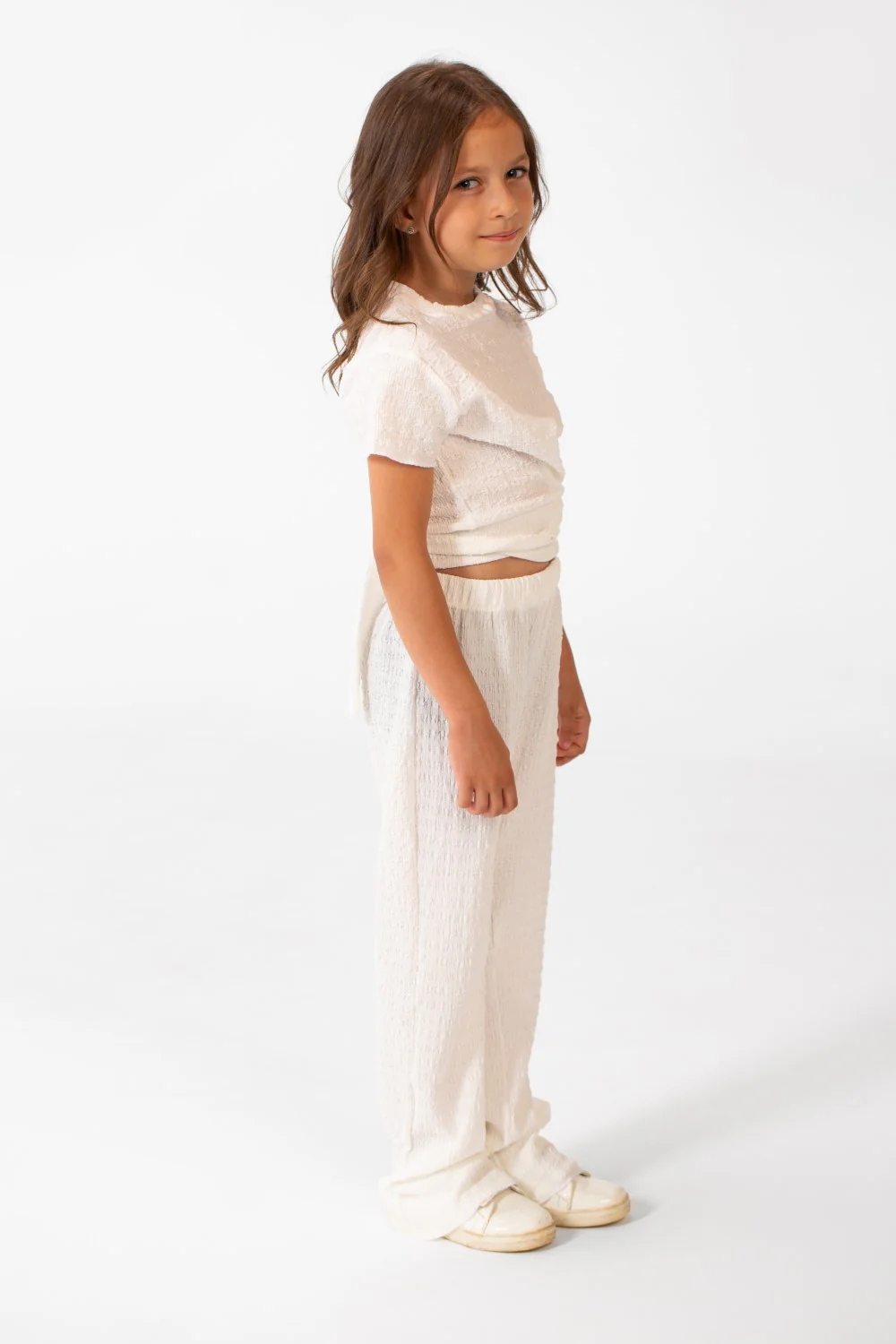 Girl's Summer Plain Linen Modern Outfit With Comfortable Practical Material - Image 11