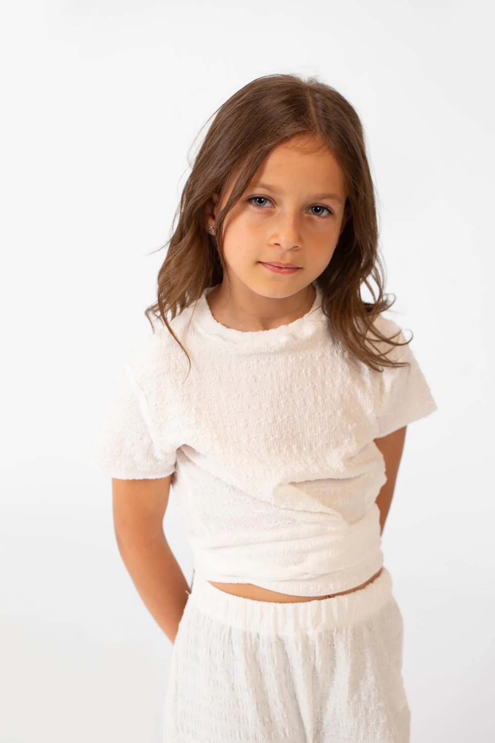 Girl's Summer Plain Linen Modern Outfit With Comfortable Practical Material - Image 12