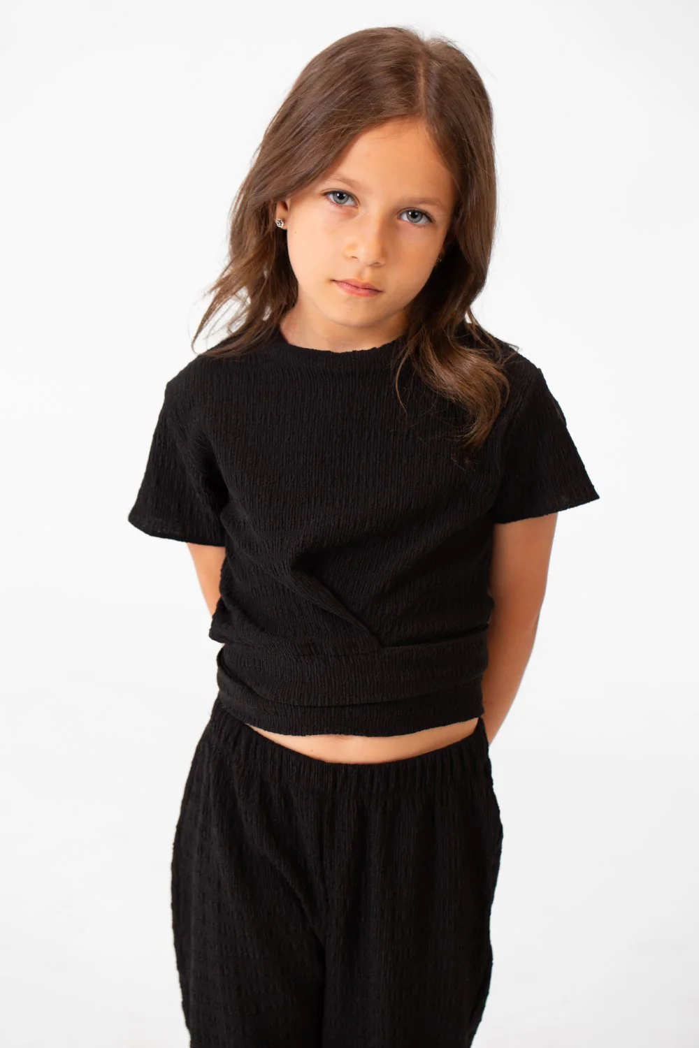 Girl's Summer Plain Linen Modern Outfit With Comfortable Practical Material - Image 4
