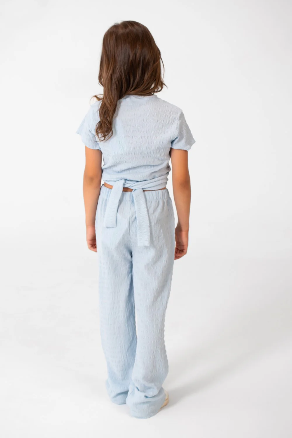 Girl's Summer Plain Linen Modern Outfit With Comfortable Practical Material - Image 6