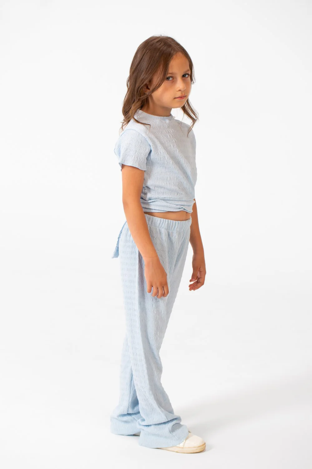 Girl's Summer Plain Linen Modern Outfit With Comfortable Practical Material - Image 7