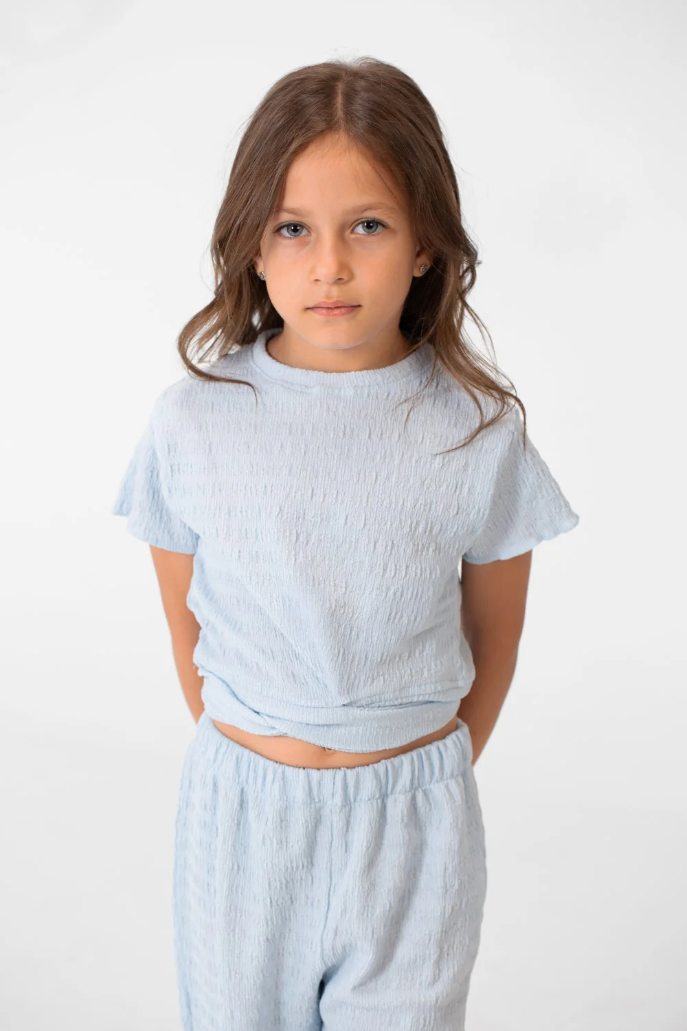 Girl's Summer Plain Linen Modern Outfit With Comfortable Practical Material - Image 8