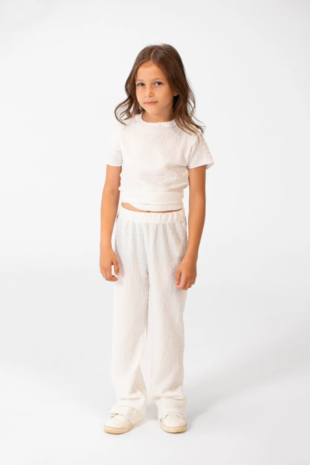 Girl's Summer Plain Linen Modern Outfit With Comfortable Practical Material - Image 9
