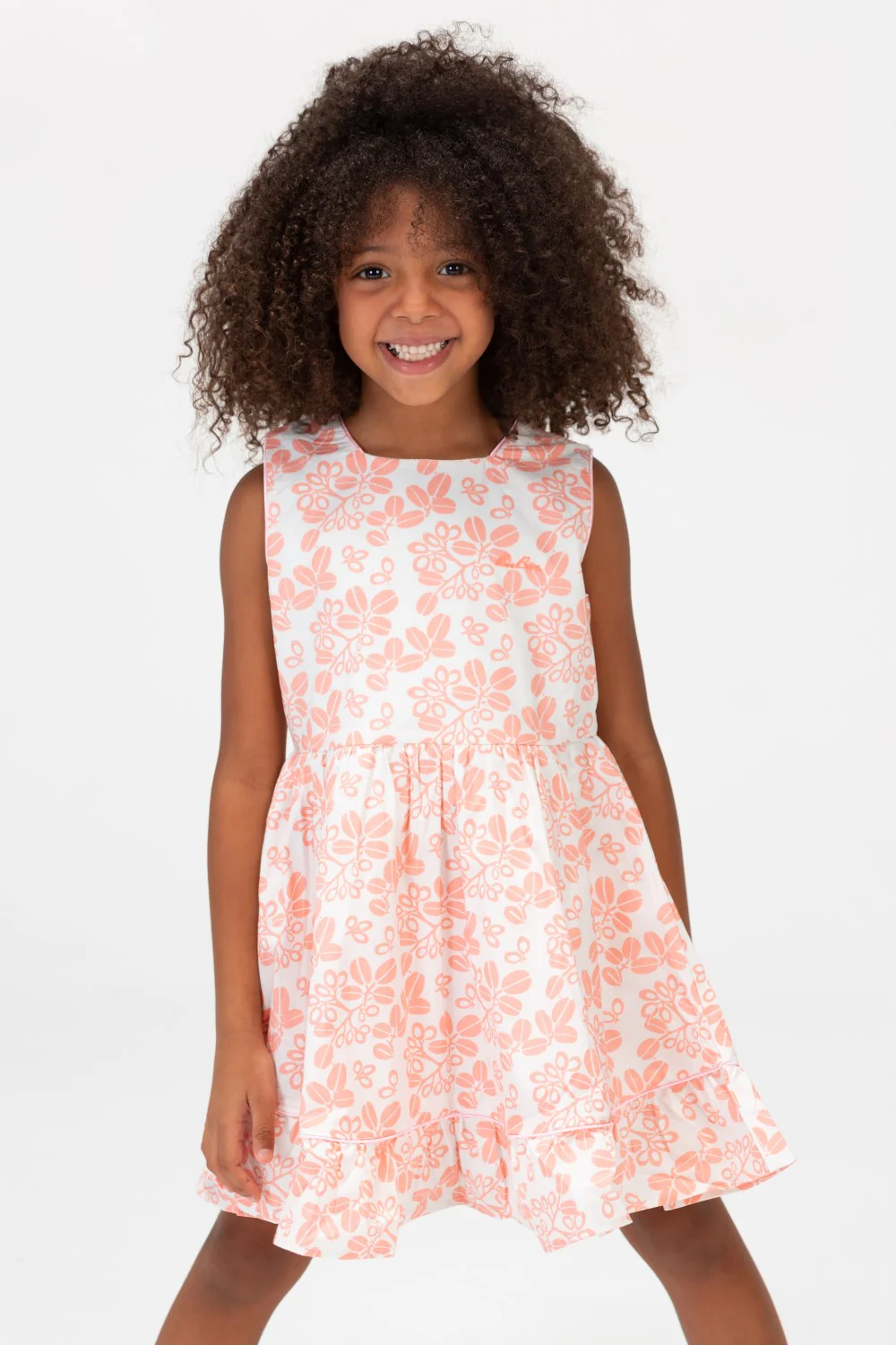 Girls Summer Tomato Casual Floral Sleeveless Dress In Dusty Rose - Image 3