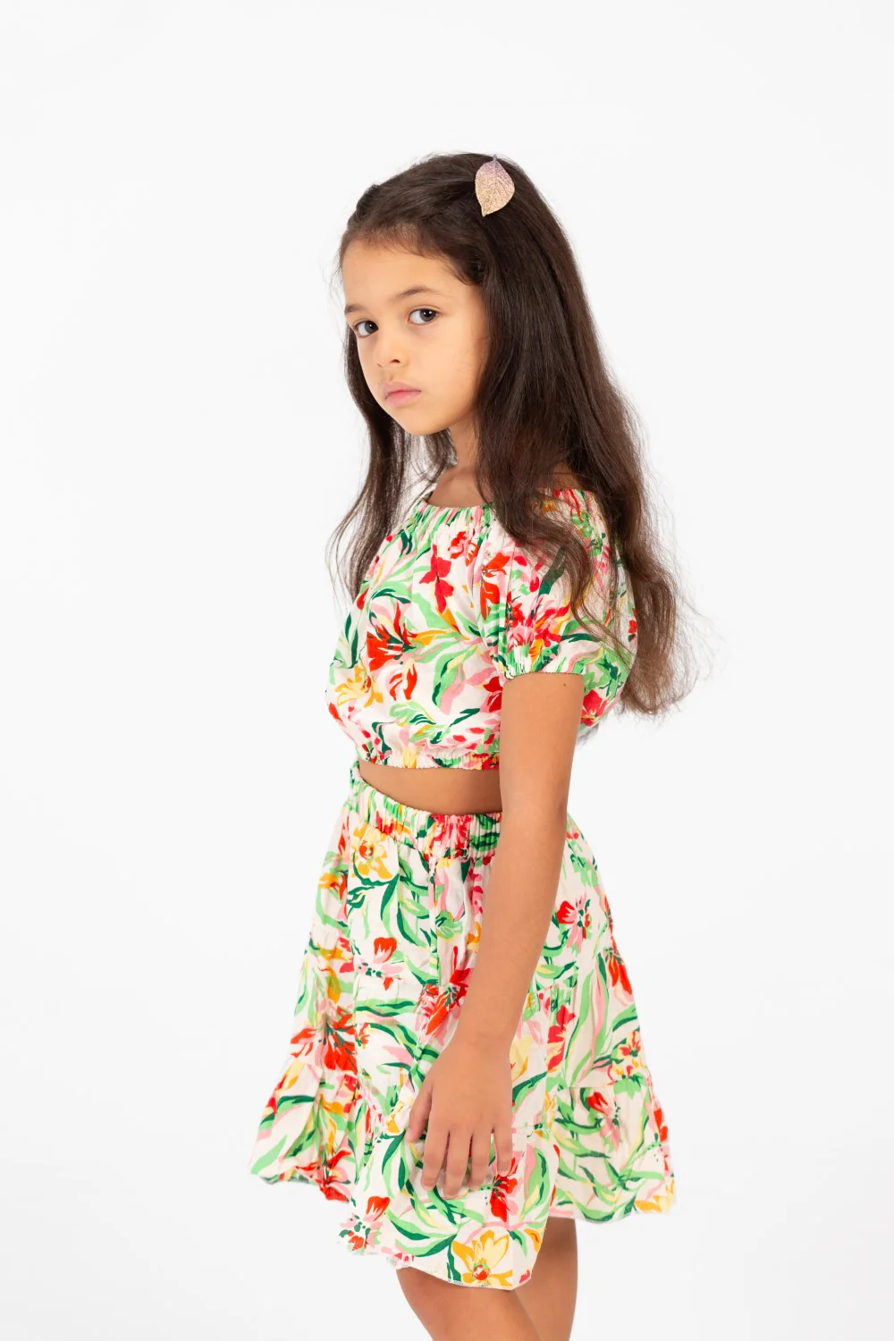 Girl's Summer Wooded Cotton Outfit Set Skirt With A Modern Casual Design - Image 7