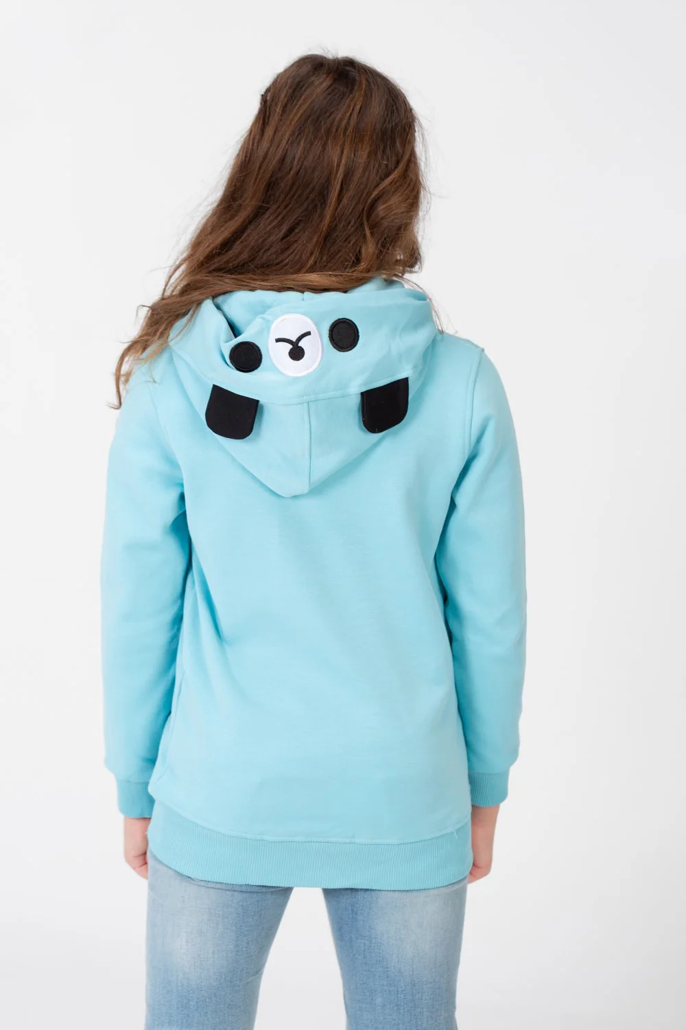 Girl's Sweatshirt With A Hood And A Front Zipper - Image 2