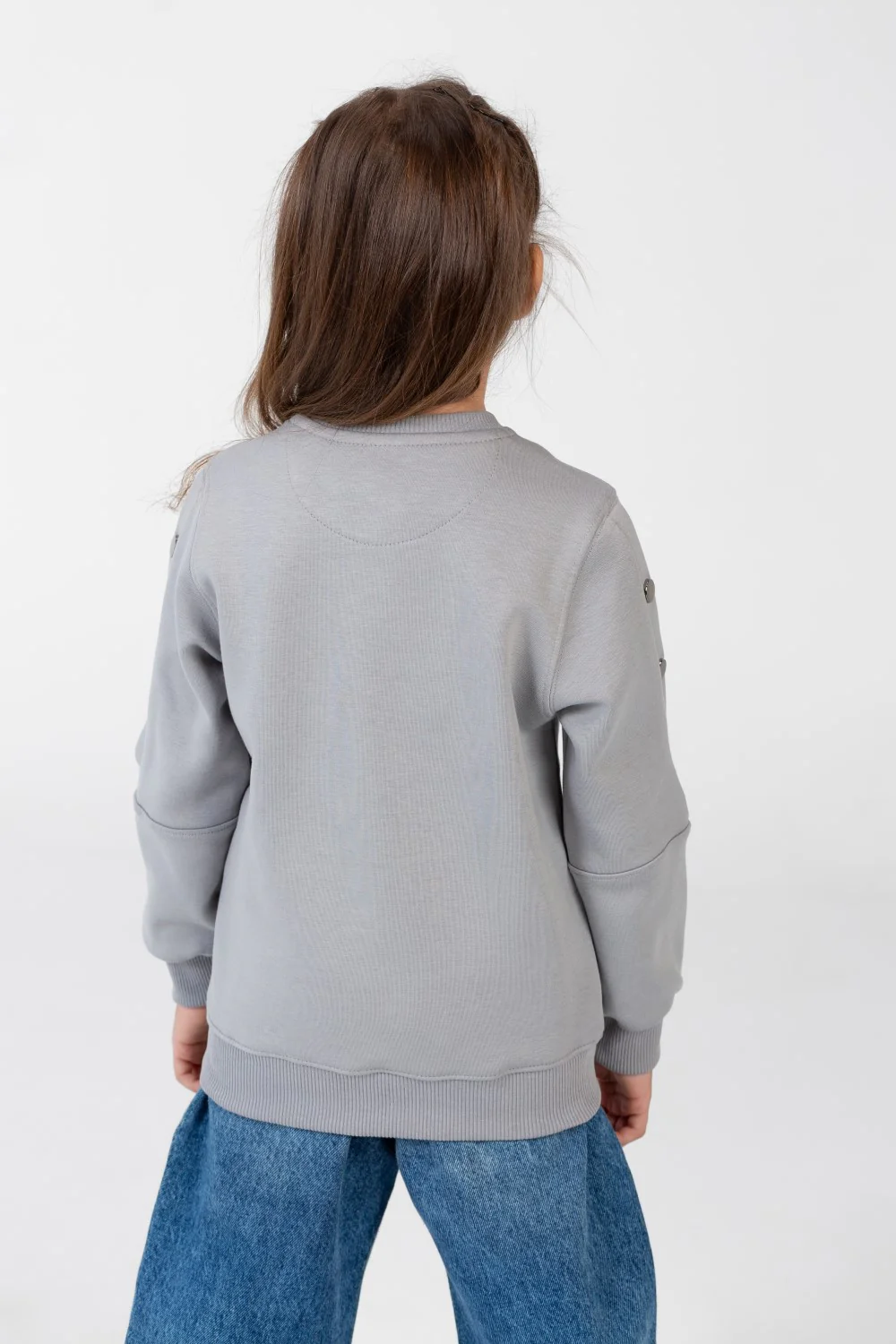 Girls' sweatshirt with a round neck and a print on the front - Image 10