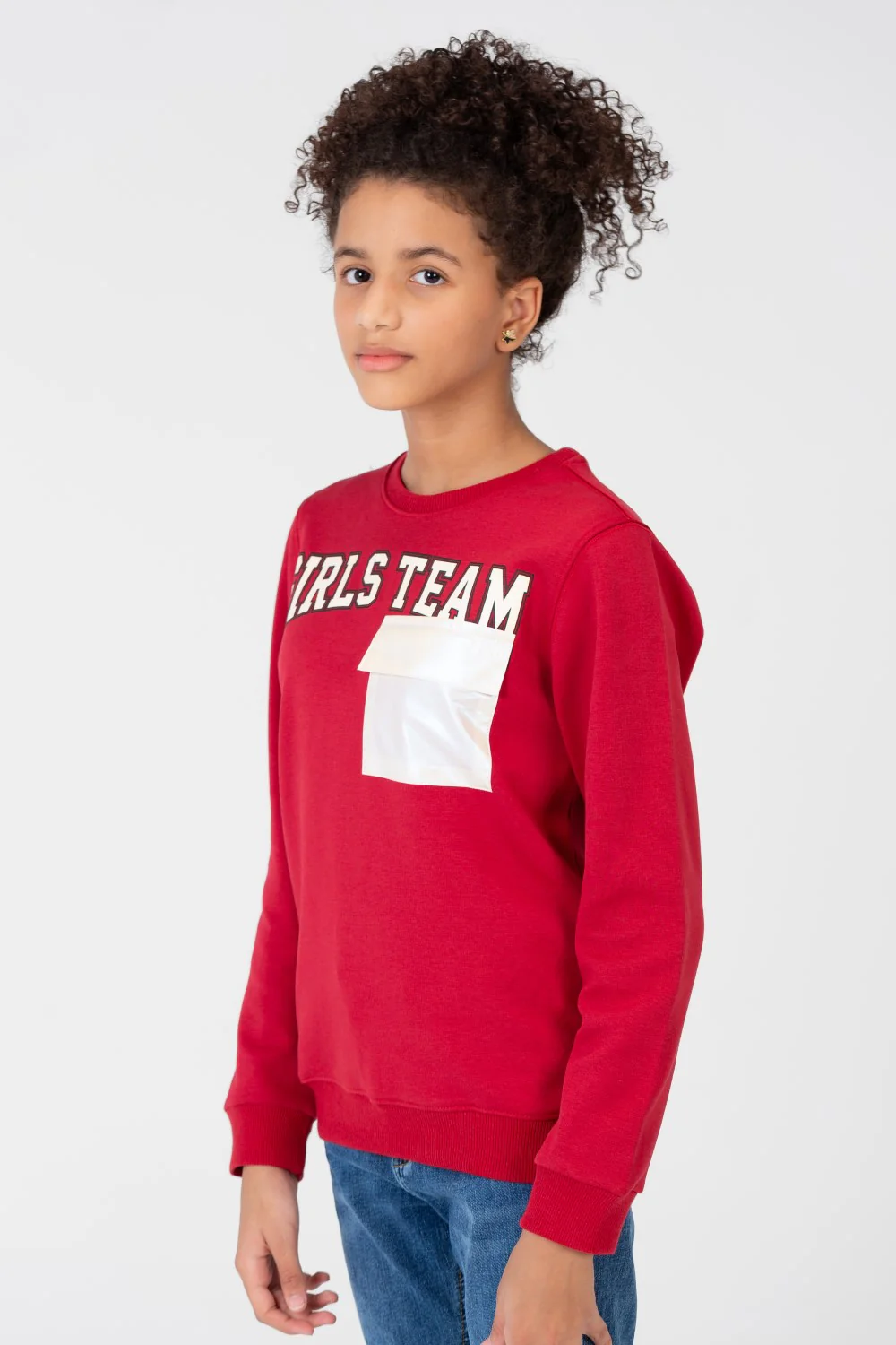 Girl's Sweatshirt With A Round Neck And A Print On The Front - Image 11