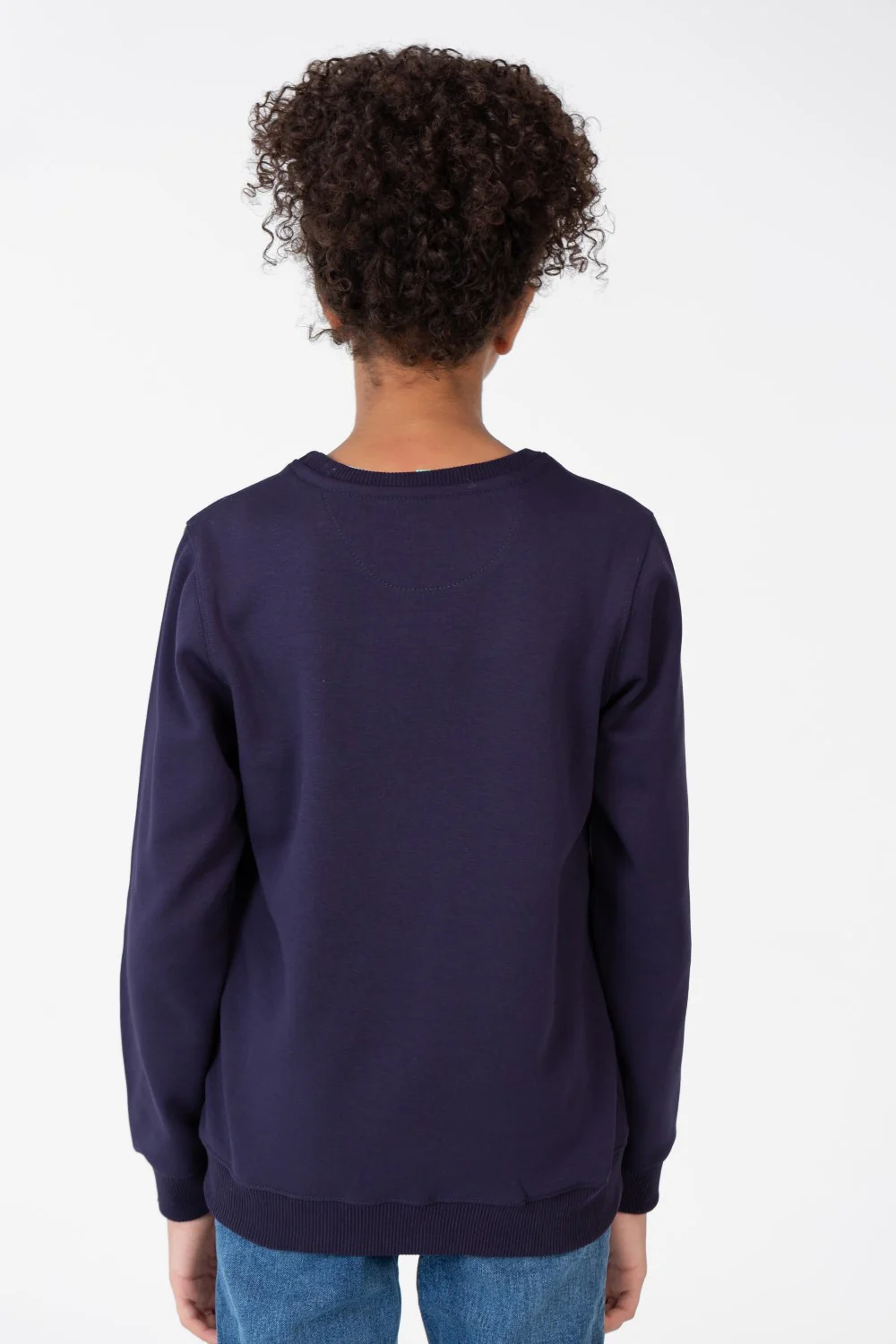 Girl's Sweatshirt With A Round Neck And A Print On The Front - Image 2