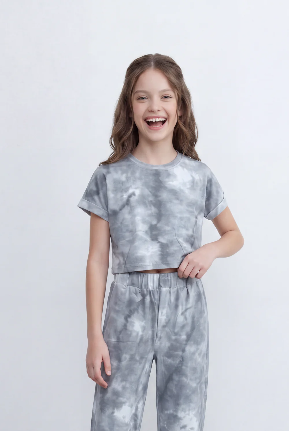 Girl's Tomato Store Tie Dye Co-Ord Set Featuring Cropped Cloud Wash Effect Outfit Regular Fit - Image 4