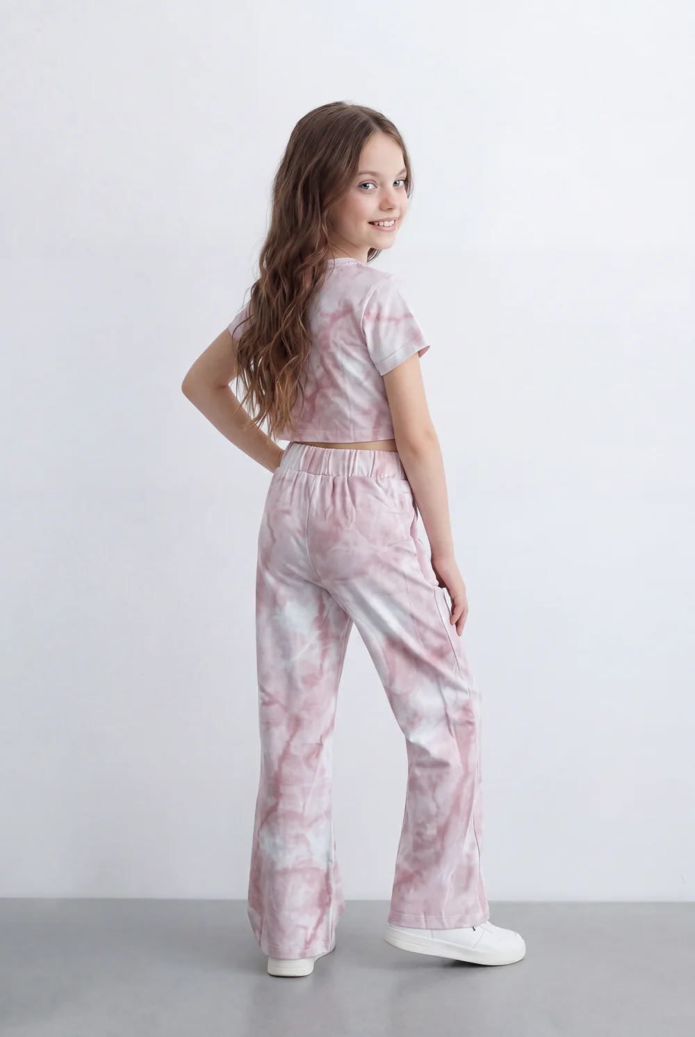 Girl's Tomato Store Tie Dye Co-Ord Set Featuring Cropped Cloud Wash Effect Outfit Regular Fit - Image 6