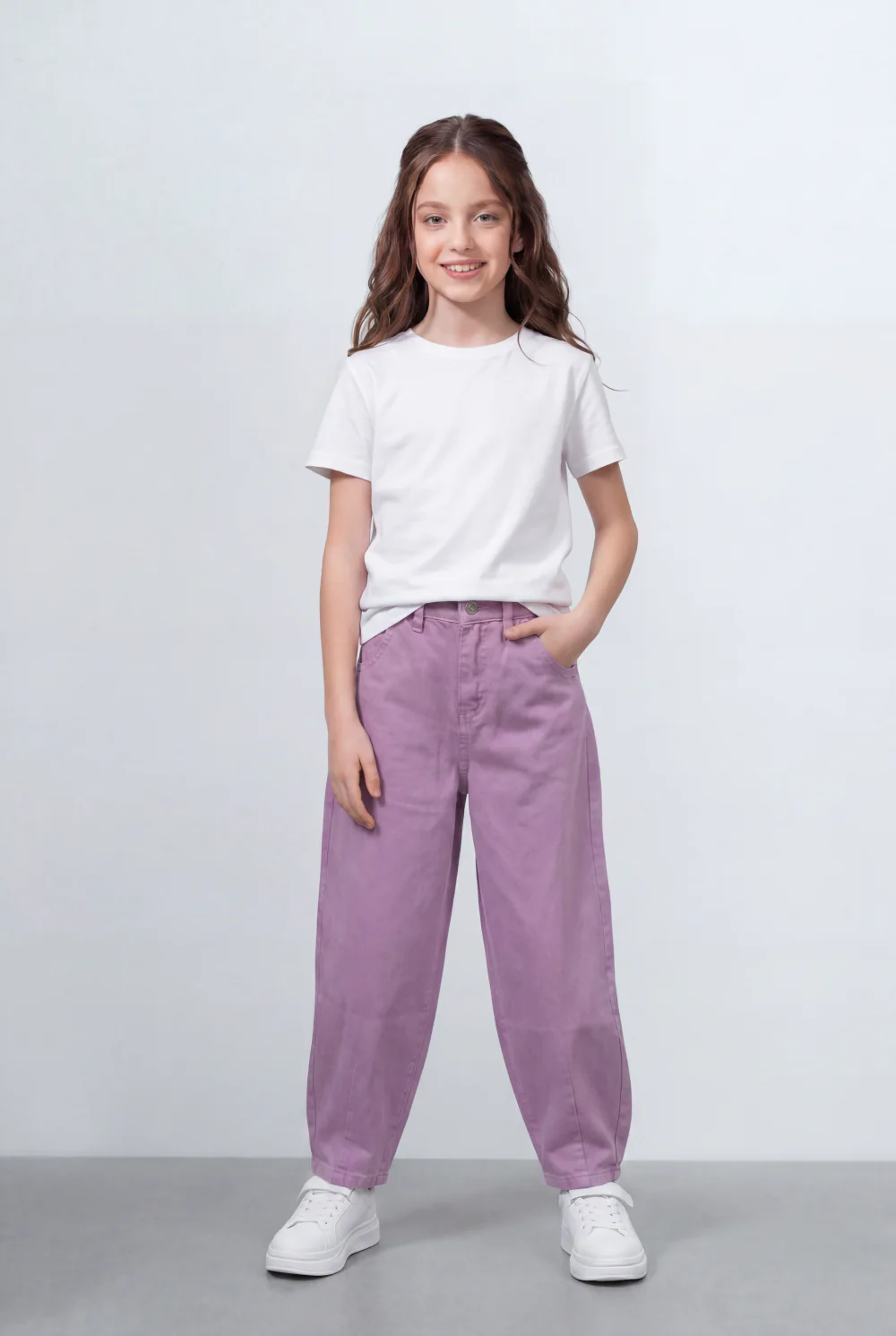 Girl's Tomato Store Barrel Leg Jeans Pants Curved Boyfriend Fit Silhouette High Rise Waist - Image 15