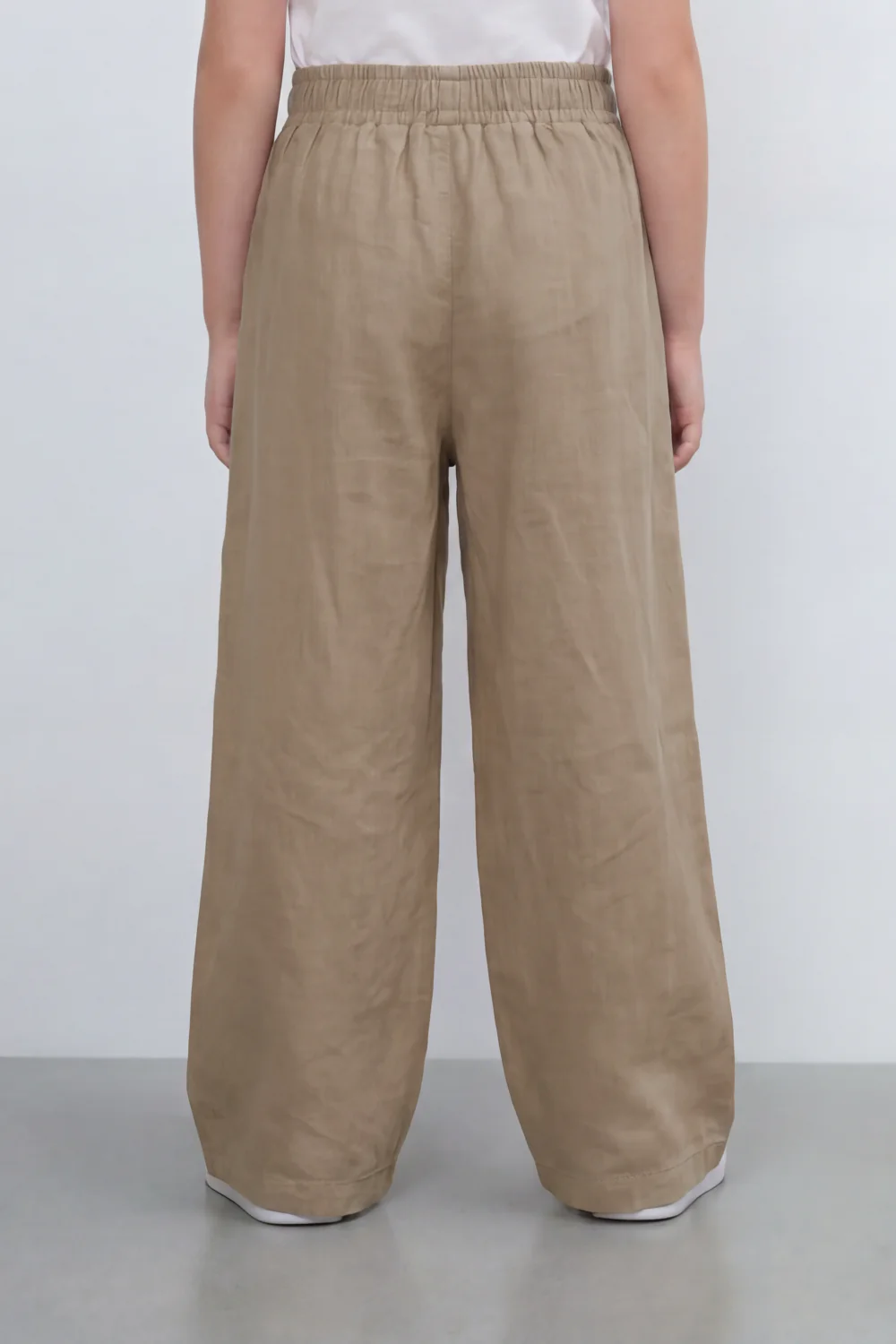 Girl's Tomato Store Easy Terrain Wide Leg Pants With Linen Look Slub Texture Soft Garment Washed Surface Curved Pocket Detail - Image 18