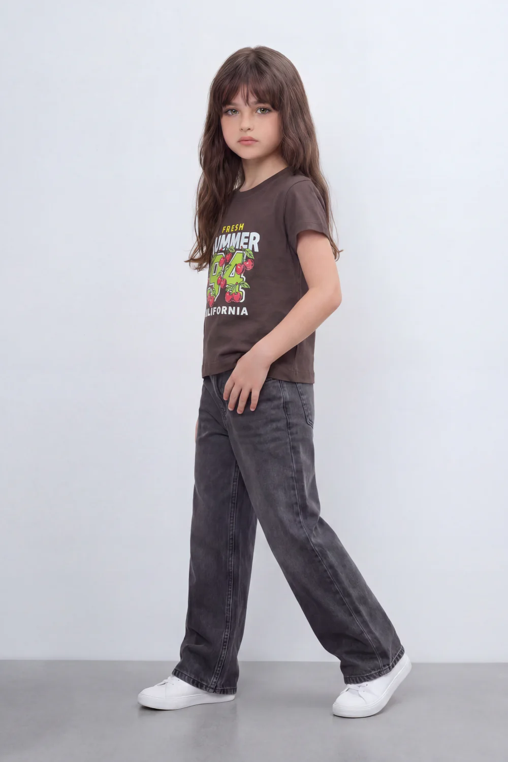 Girl's Tomato Store Fresh Summer Graphic T-Shirt Bold Front 94 California Artwork Cherry Pop Print Slim Fit - Image 4