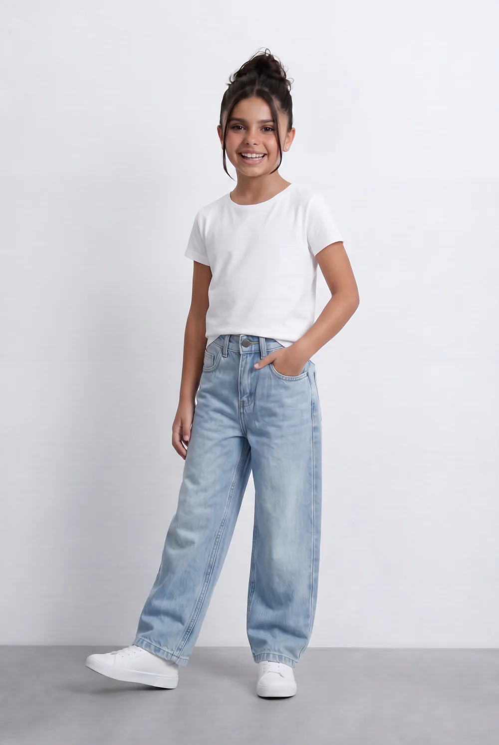 Girl's Tomato Store Mom Fit Denim Jeans High Rise Style Casual Everyday Comfortable Pants - Image 12
