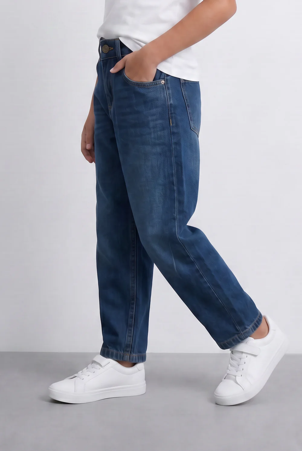 Girl's Tomato Store Mom Fit Denim Jeans High Rise Style Casual Everyday Comfortable Pants - Image 8