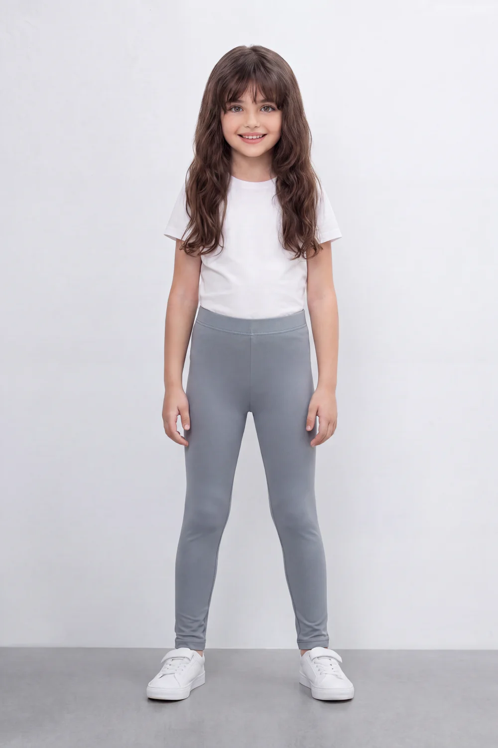 Girl's Tomato Store Second Skin Rib Leggings Smooth Solid Dye Surface Elastic Waistband Slim Stretch Fit - Image 13