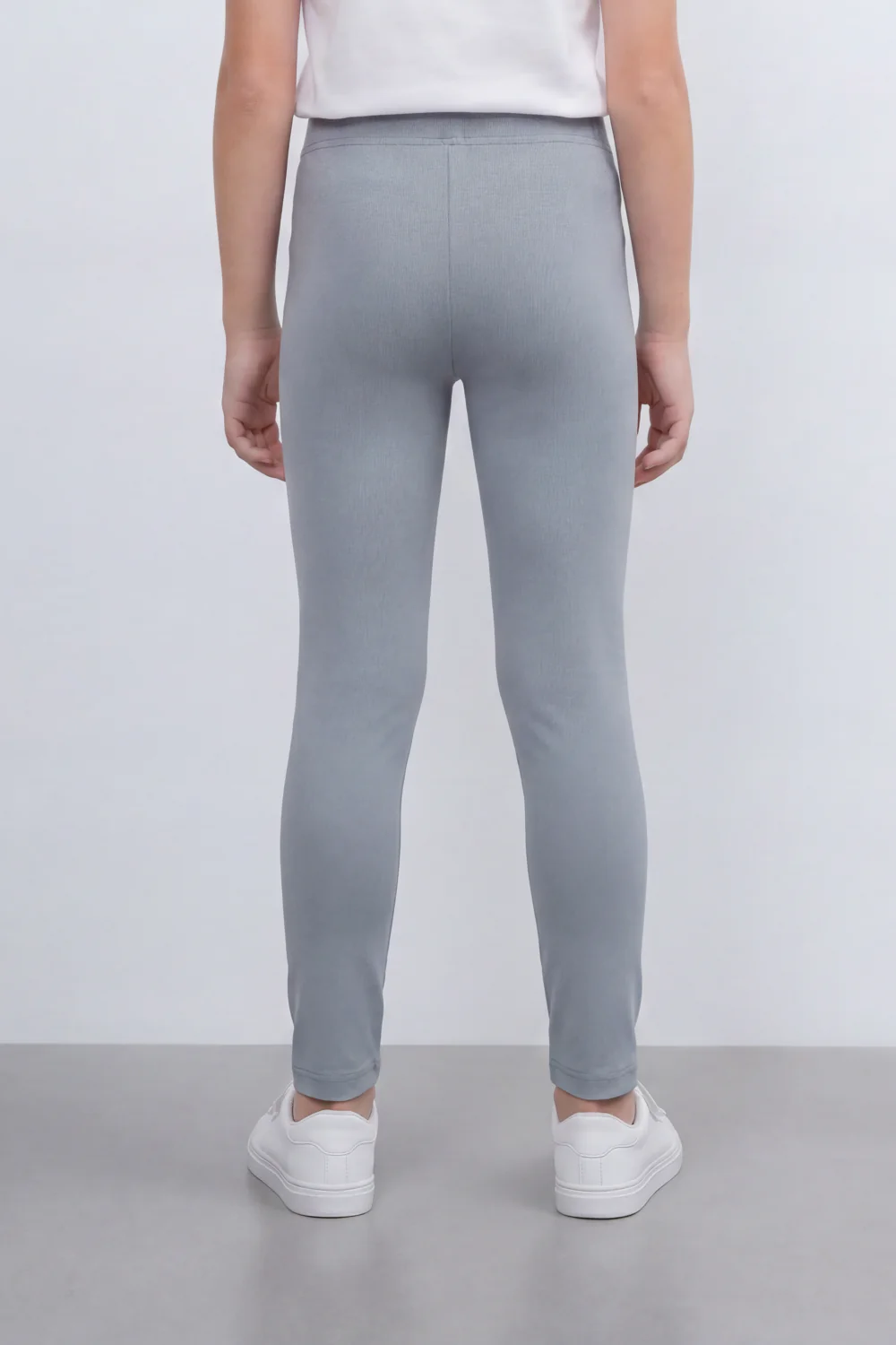 Girl's Tomato Store Second Skin Rib Leggings Smooth Solid Dye Surface Elastic Waistband Slim Stretch Fit - Image 15