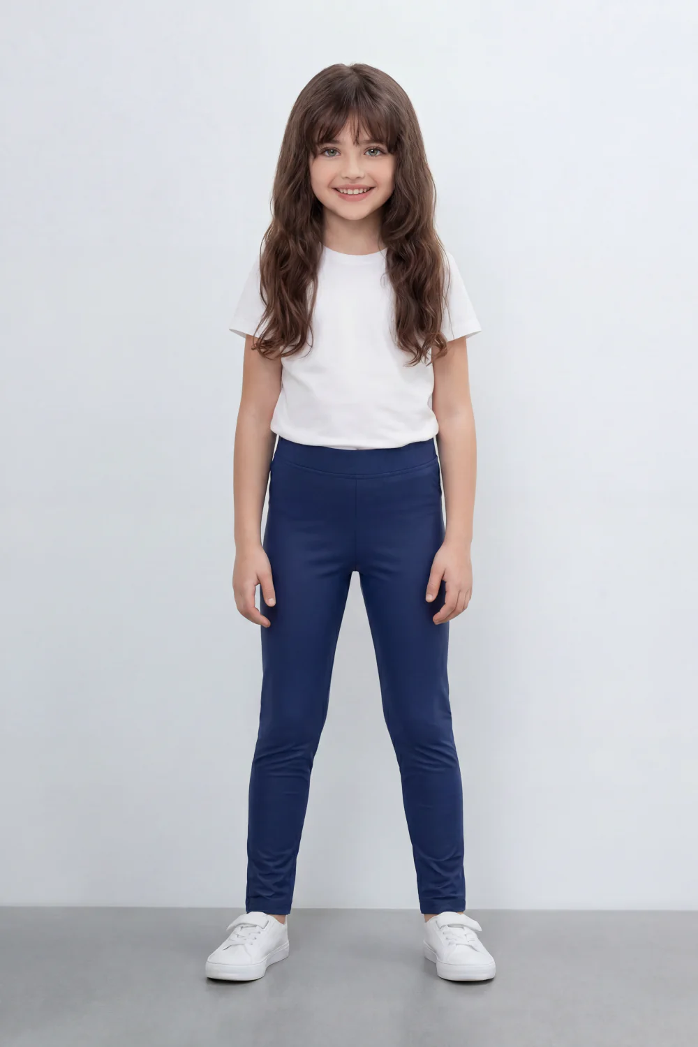 Girl's Tomato Store Second Skin Rib Leggings Smooth Solid Dye Surface Elastic Waistband Slim Stretch Fit - Image 17