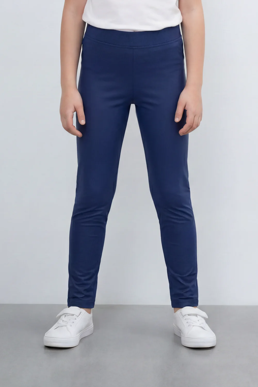Girl's Tomato Store Second Skin Rib Leggings Smooth Solid Dye Surface Elastic Waistband Slim Stretch Fit - Image 18