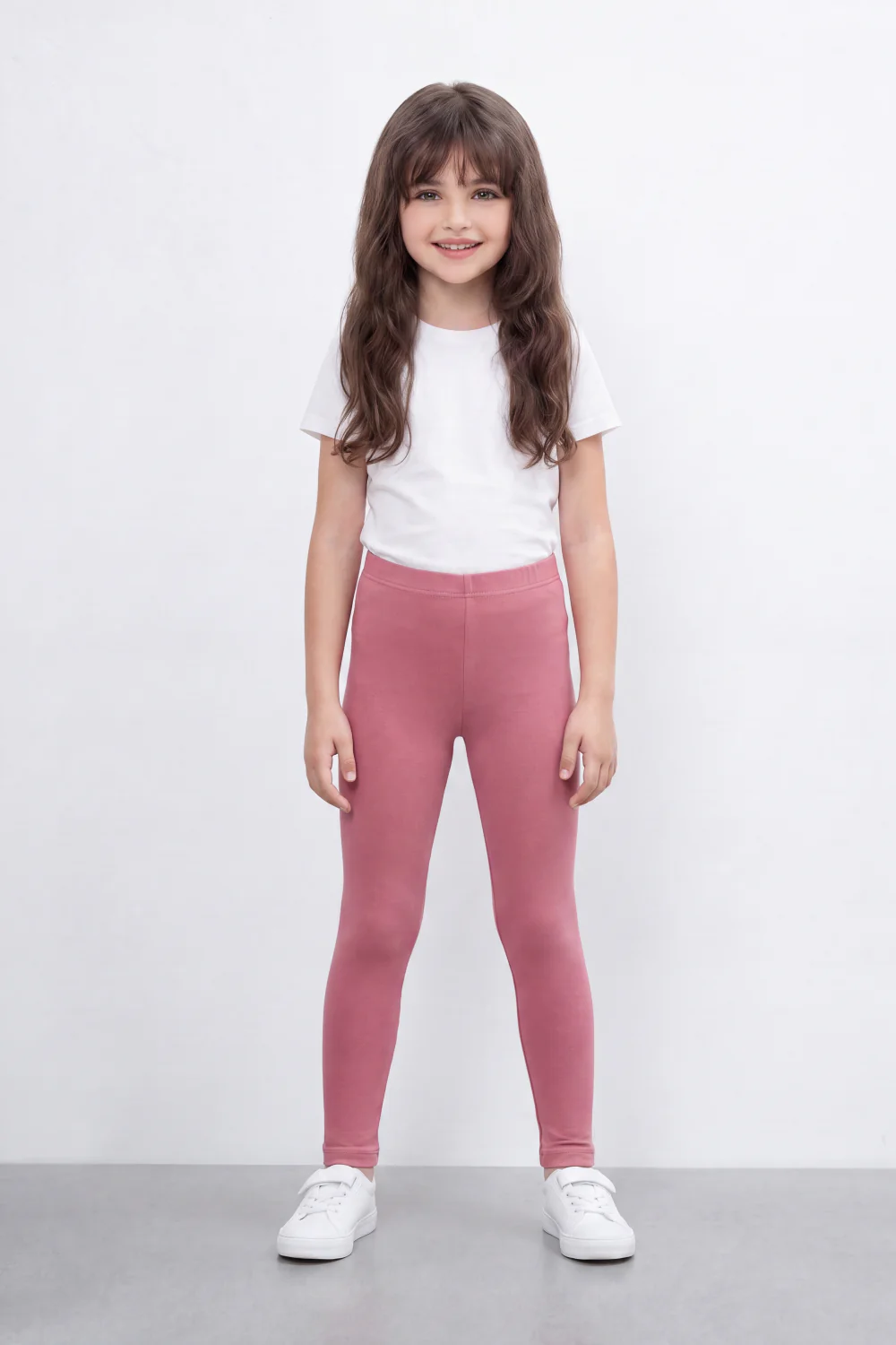 Girl's Tomato Store Second Skin Rib Leggings Smooth Solid Dye Surface Elastic Waistband Slim Stretch Fit - Image 21
