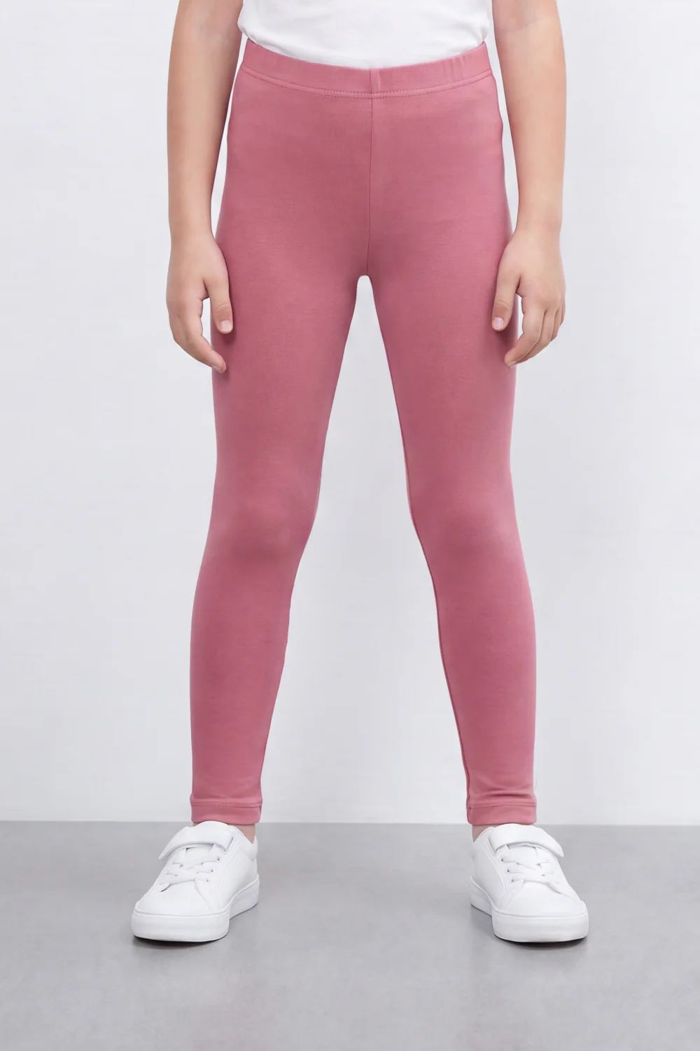 Girl's Tomato Store Second Skin Rib Leggings Smooth Solid Dye Surface Elastic Waistband Slim Stretch Fit - Image 22