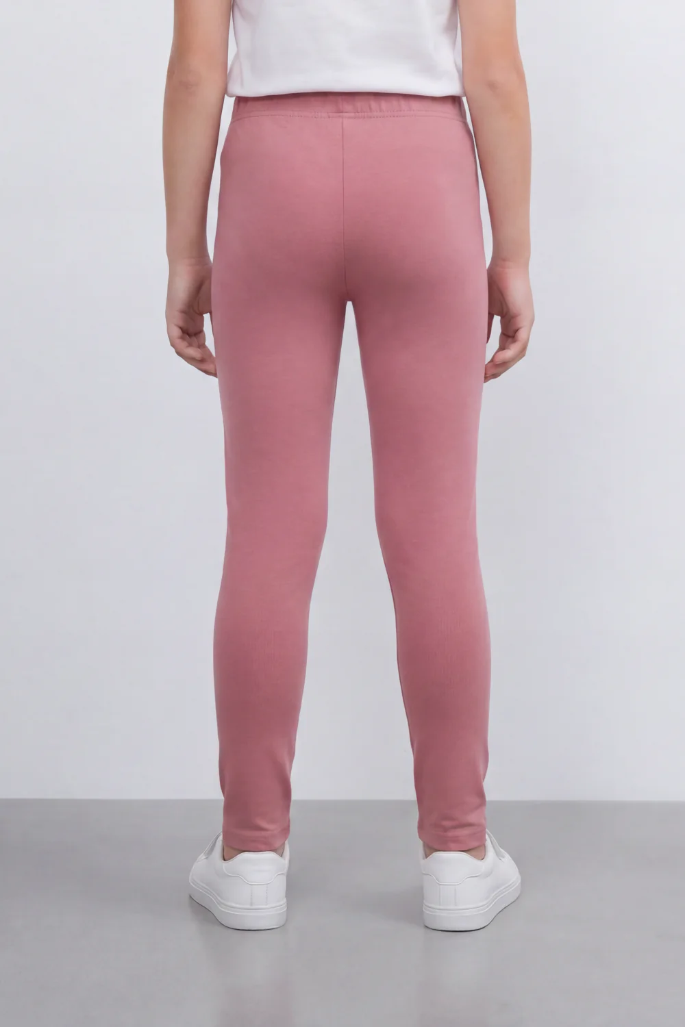 Girl's Tomato Store Second Skin Rib Leggings Smooth Solid Dye Surface Elastic Waistband Slim Stretch Fit - Image 23