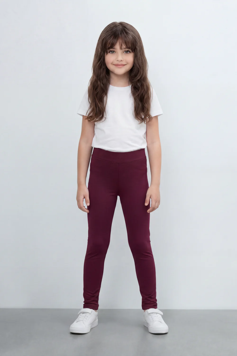 Girl's Tomato Store Second Skin Rib Leggings Smooth Solid Dye Surface Elastic Waistband Slim Stretch Fit - Image 25