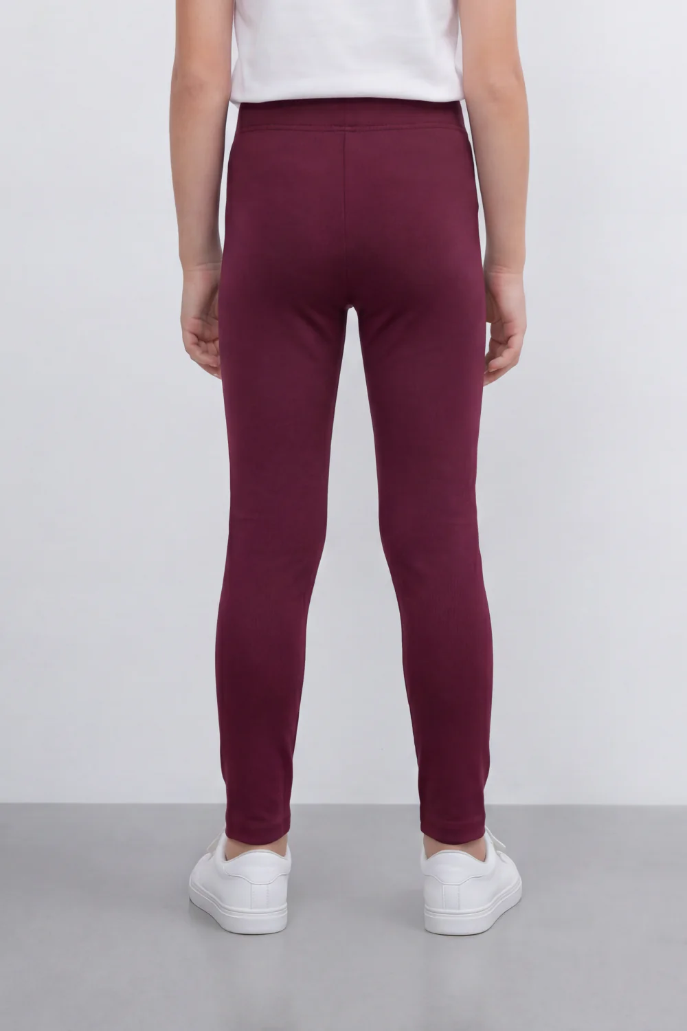 Girl's Tomato Store Second Skin Rib Leggings Smooth Solid Dye Surface Elastic Waistband Slim Stretch Fit - Image 27