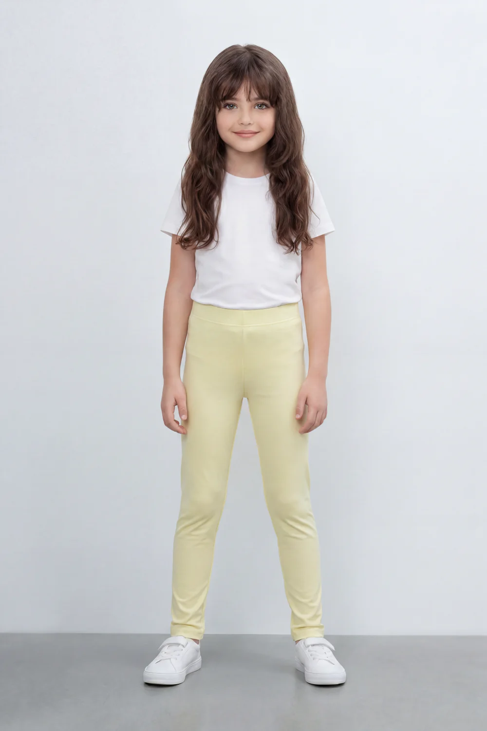 Girl's Tomato Store Second Skin Rib Leggings Smooth Solid Dye Surface Elastic Waistband Slim Stretch Fit - Image 29