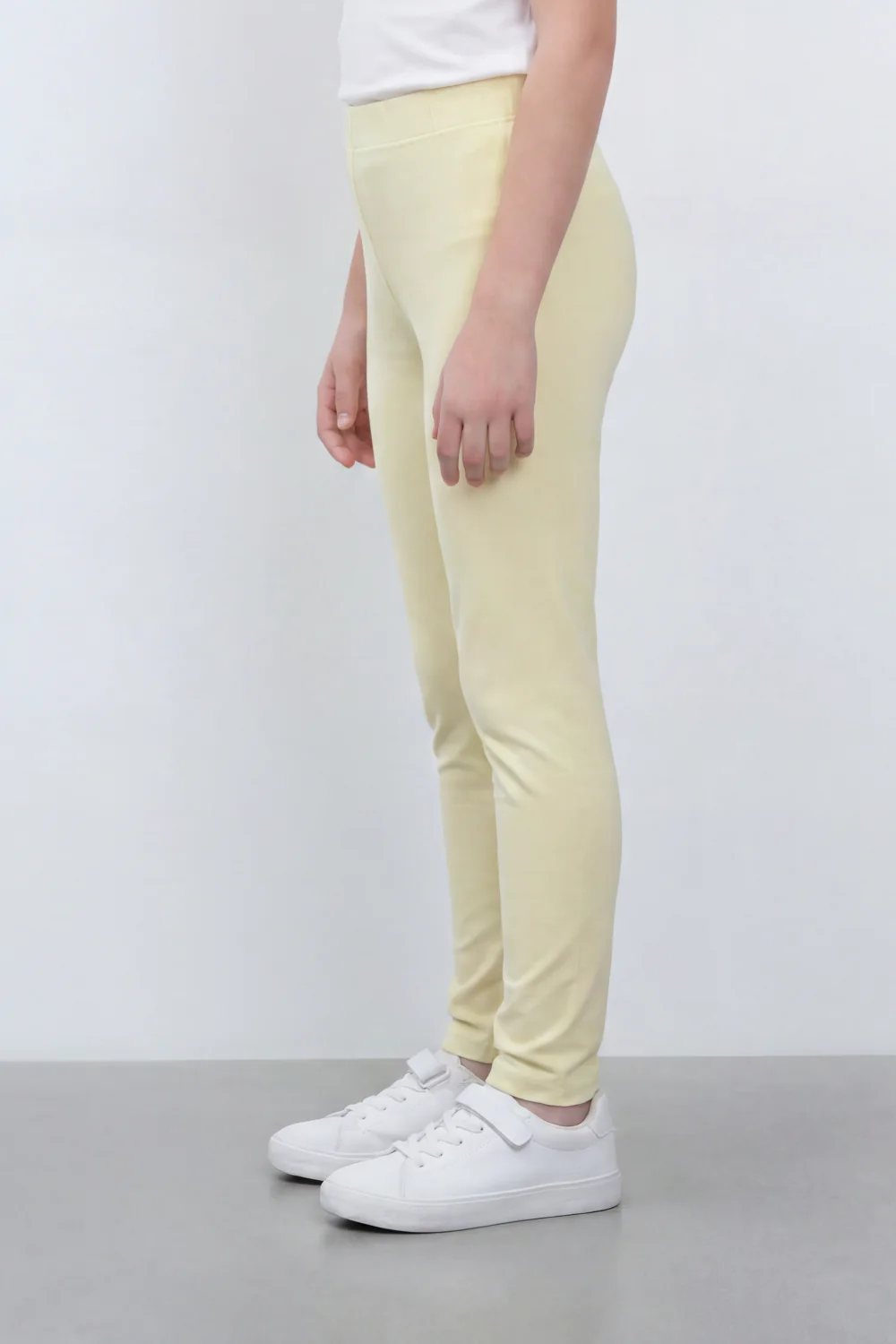 Girl's Tomato Store Second Skin Rib Leggings Smooth Solid Dye Surface Elastic Waistband Slim Stretch Fit - Image 32