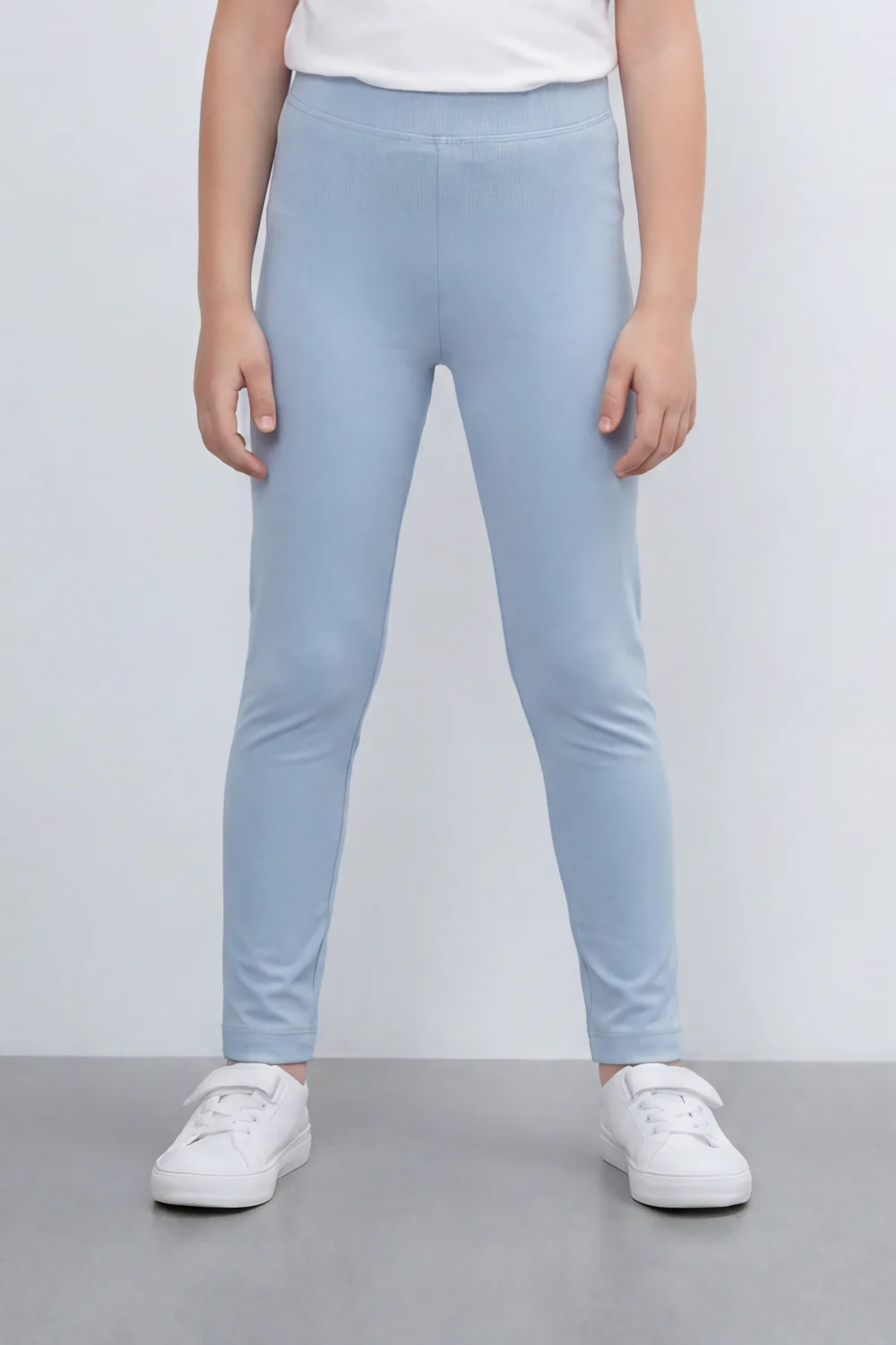 Girl's Tomato Store Second Skin Rib Leggings Smooth Solid Dye Surface Elastic Waistband Slim Stretch Fit - Image 33