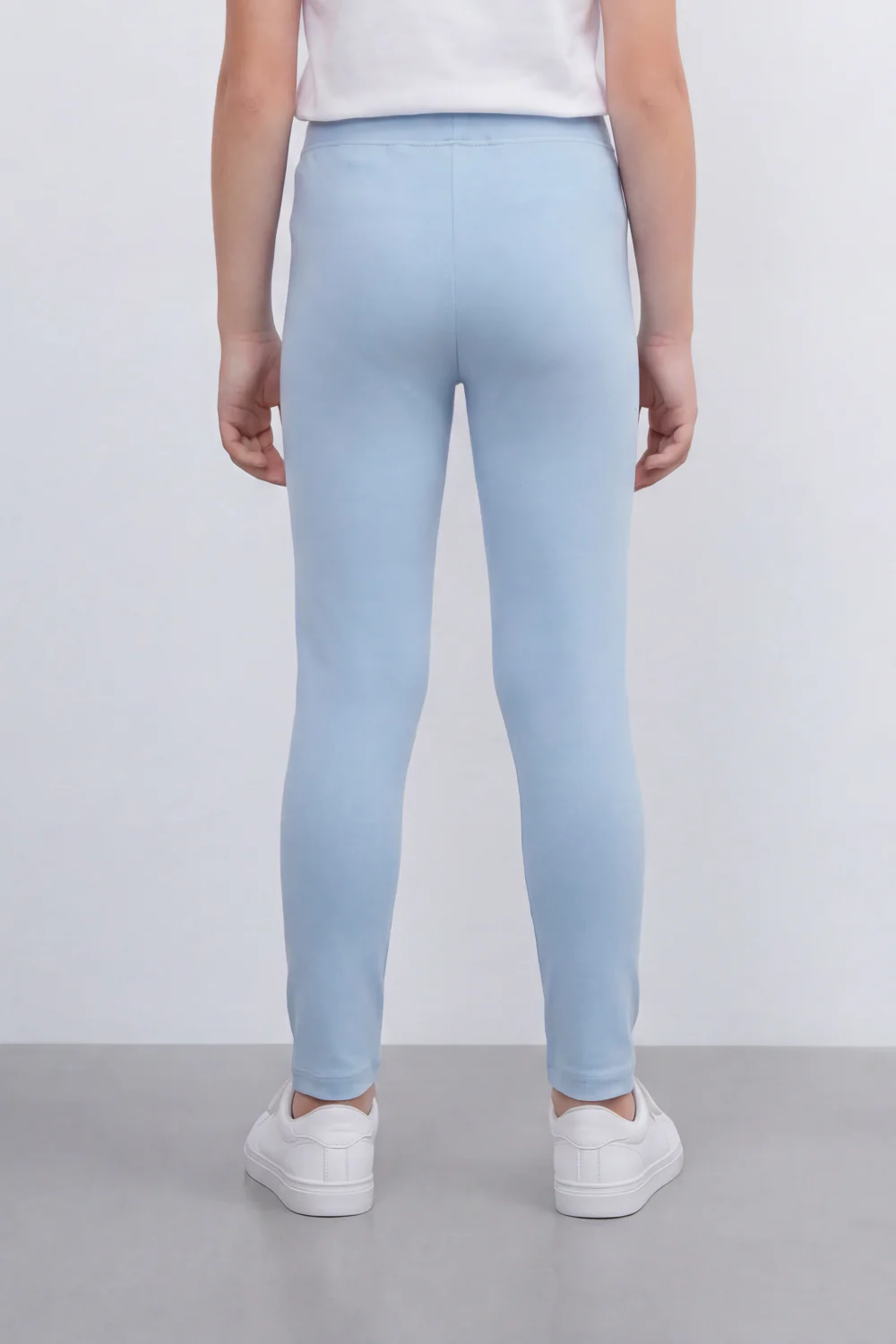 Girl's Tomato Store Second Skin Rib Leggings Smooth Solid Dye Surface Elastic Waistband Slim Stretch Fit - Image 34