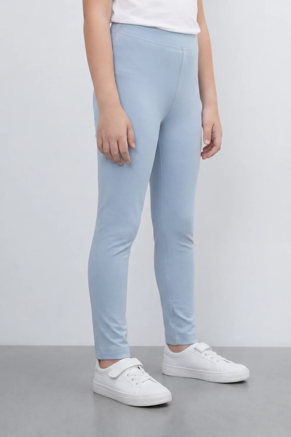 Girl's Tomato Store Second Skin Rib Leggings Smooth Solid Dye Surface Elastic Waistband Slim Stretch Fit - Image 36