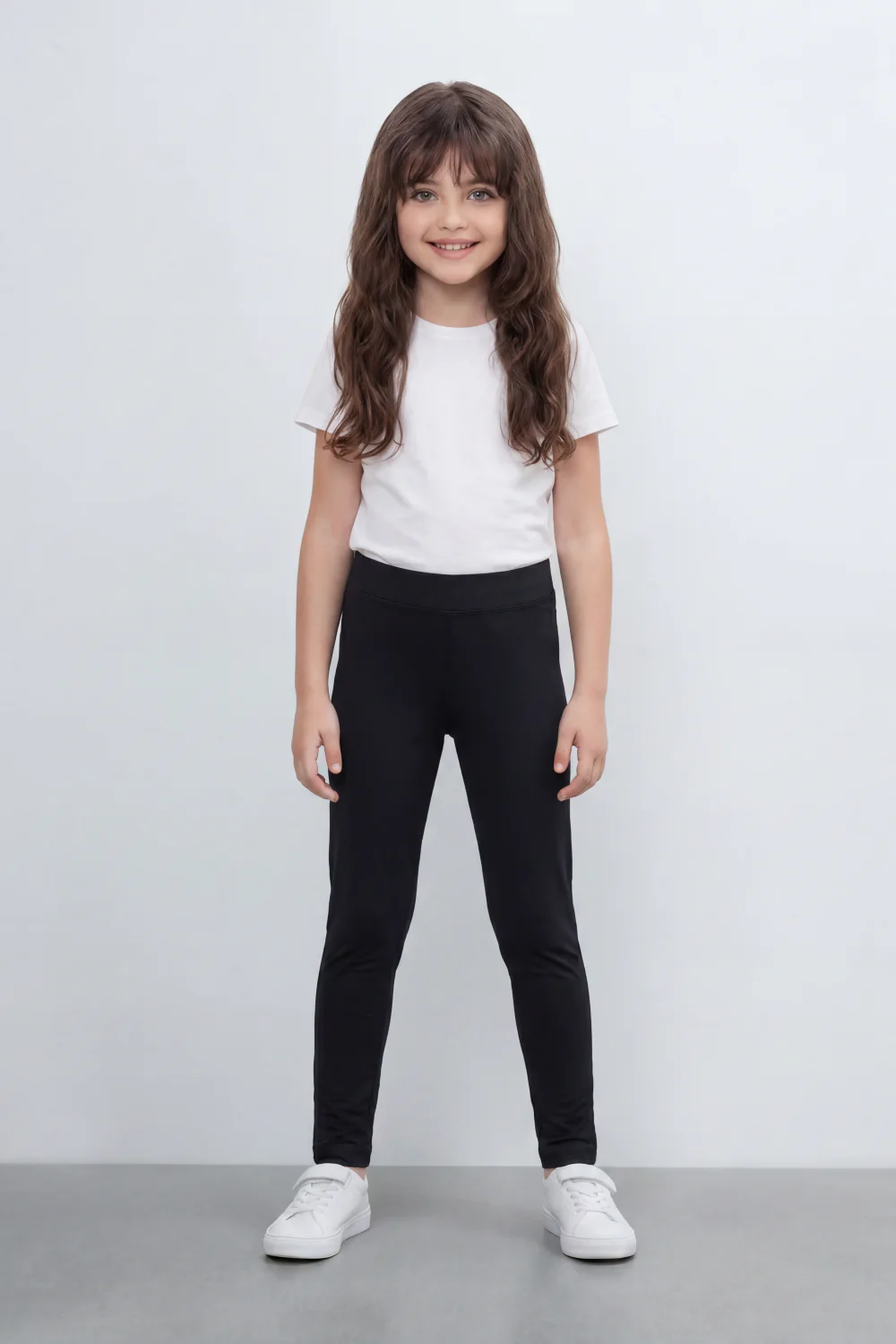 Girl's Tomato Store Second Skin Rib Leggings Smooth Solid Dye Surface Elastic Waistband Slim Stretch Fit - Image 5