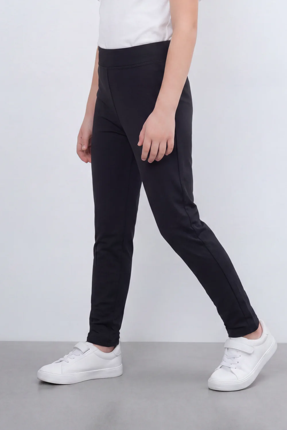 Girl's Tomato Store Second Skin Rib Leggings Smooth Solid Dye Surface Elastic Waistband Slim Stretch Fit - Image 8