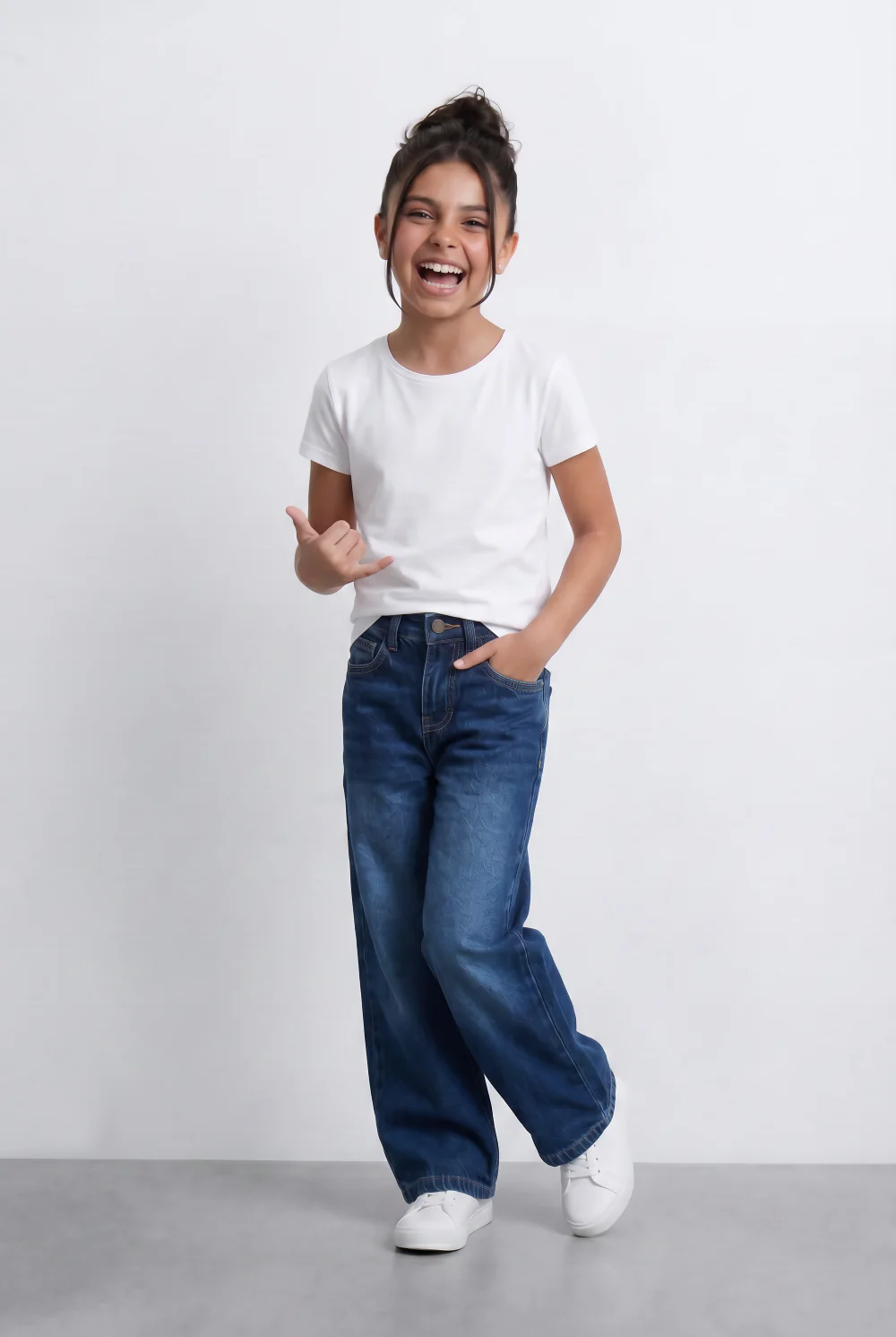 Girl's Tomato Store Wide Leg Denim Jeans Casual Everyday Pants - Image 11