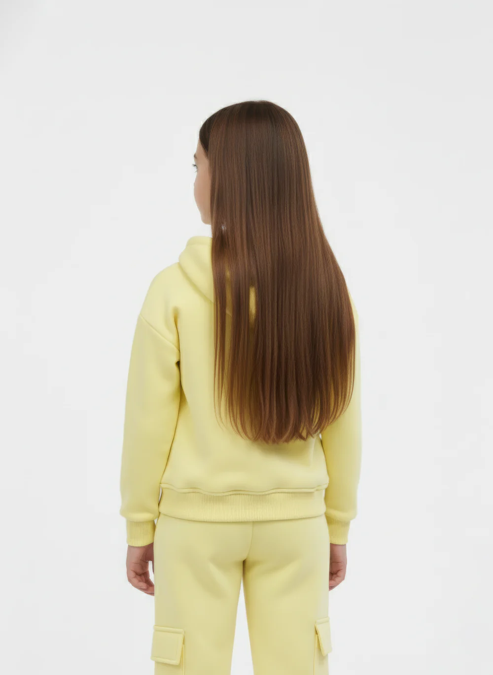 Girl's Two-Piece Full Zip With Hood & Chest Print Detail & Pockets Comfy Outfit - Image 10