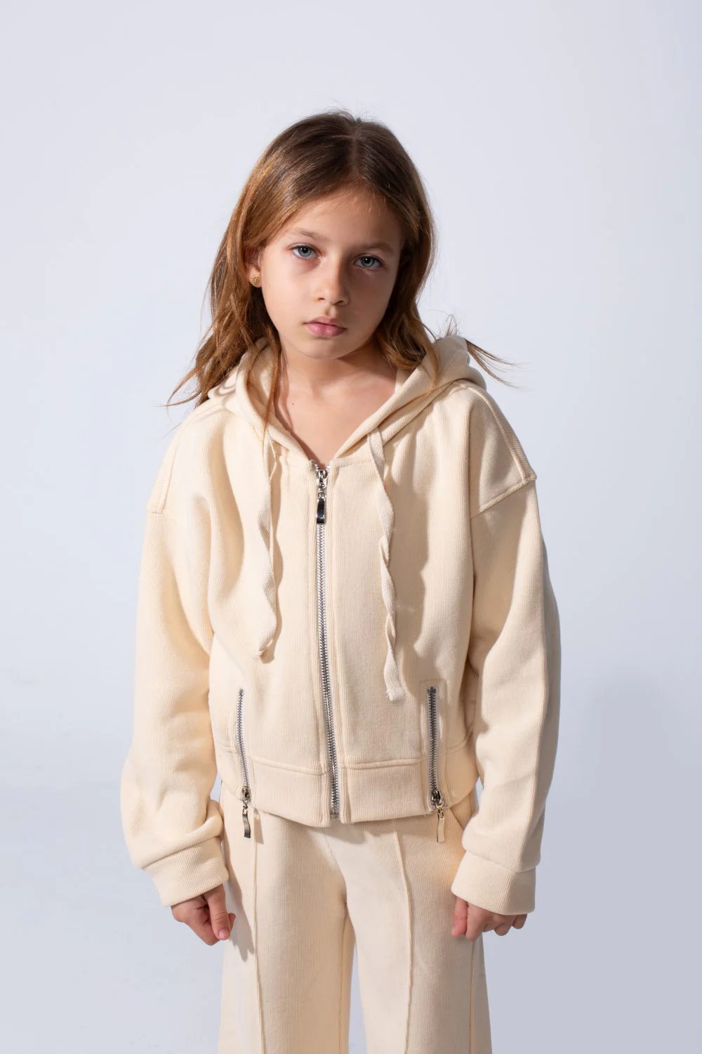 Girl's Two-Piece Tomato Store Set Cropped Zip-Up Modern Streetwear Edge Long Sleeve Slim Fit Outfit - Image 7