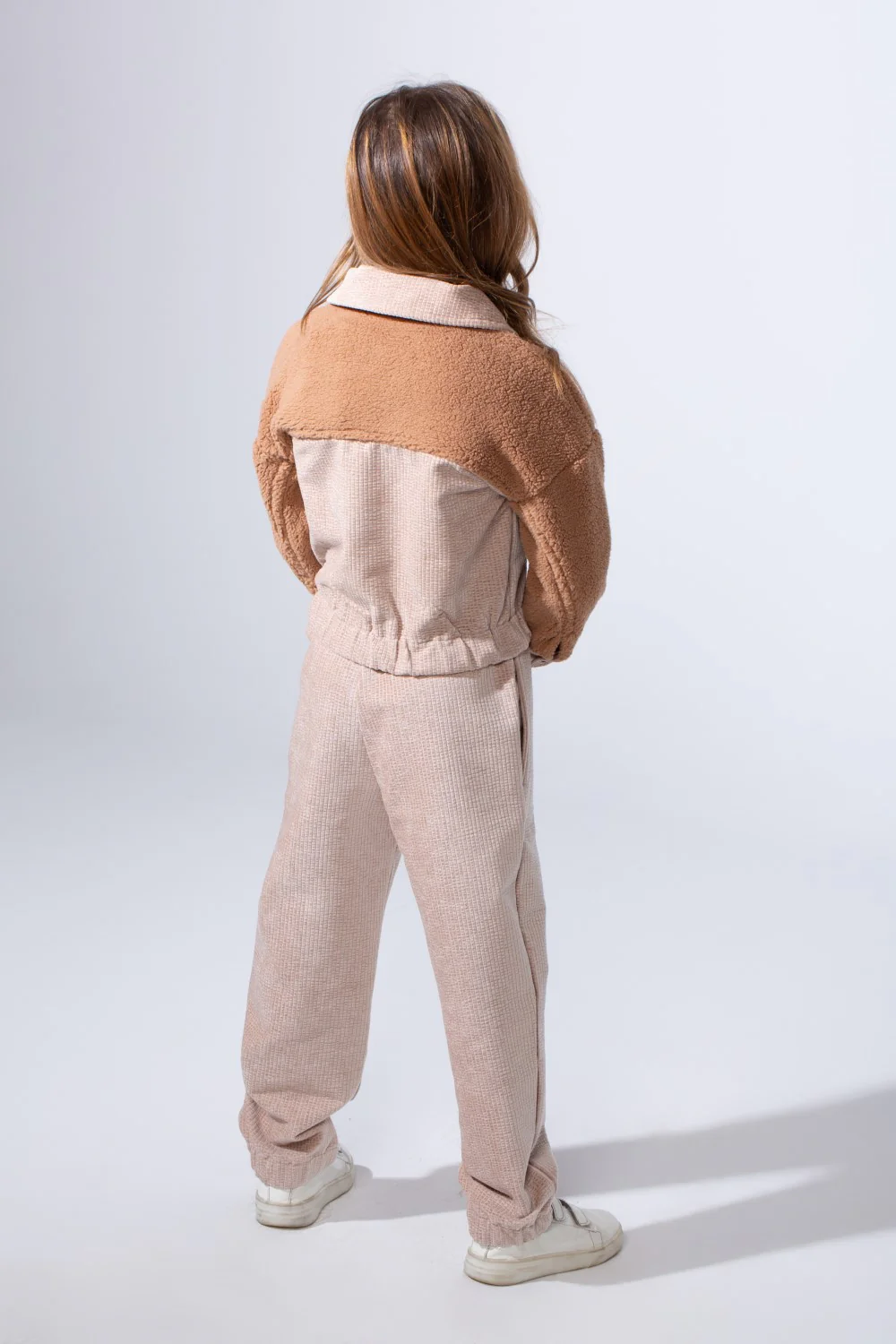 Girl's Two-Pieces With Mix Textured Fabric Classics Collar Button Down Two Chest Pockets Trendy Layered Modern Outfit - Image 6
