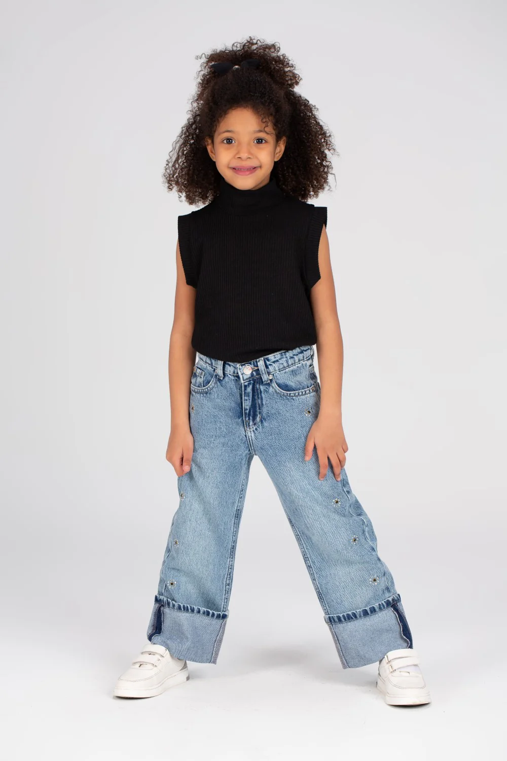 Girl's Used Details Wide Leg Jeans Pants With A Unique Cut - Image 7