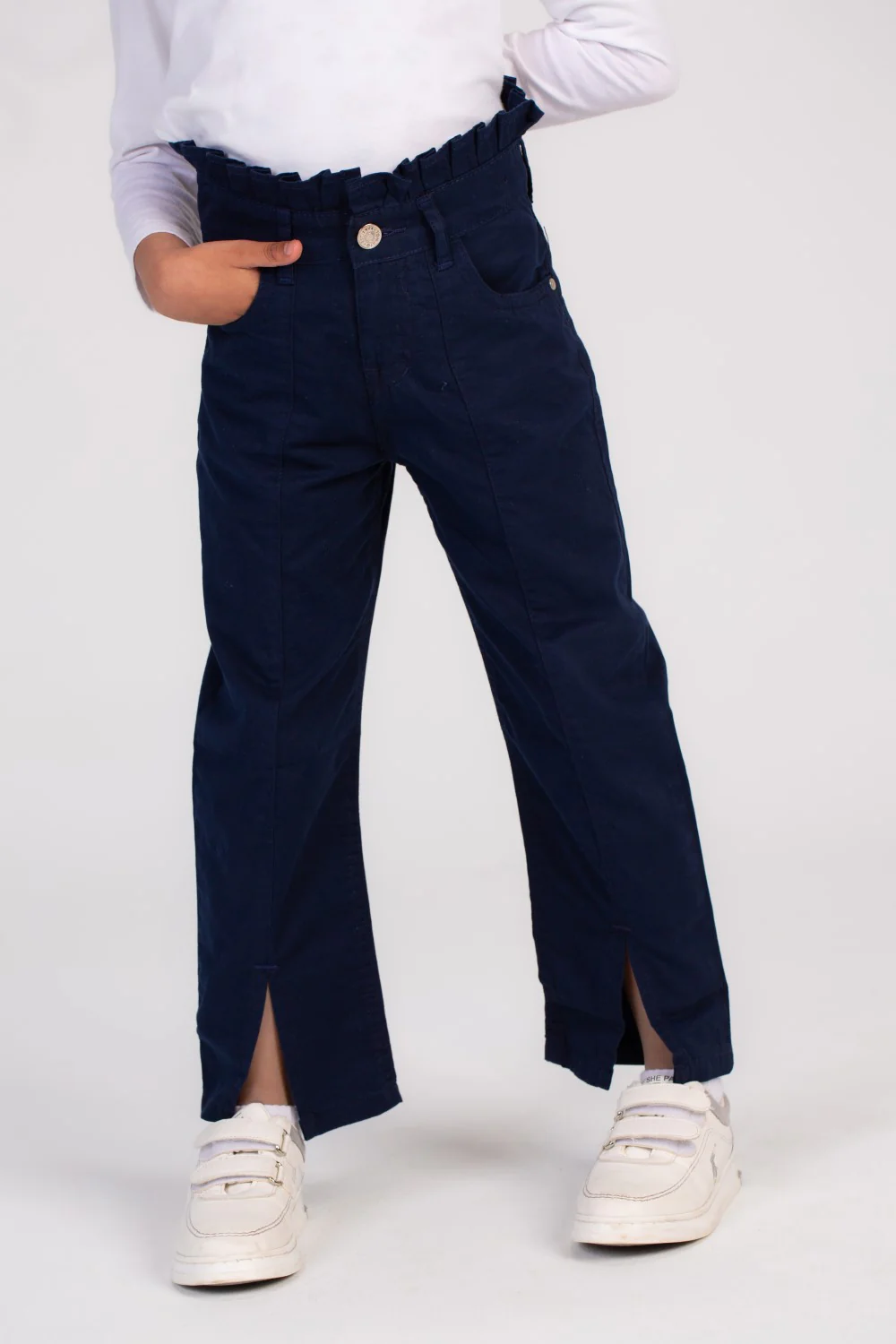 Girl's Used Details Wide Leg Style Gabardines Pants From Casual Outings - Image 10