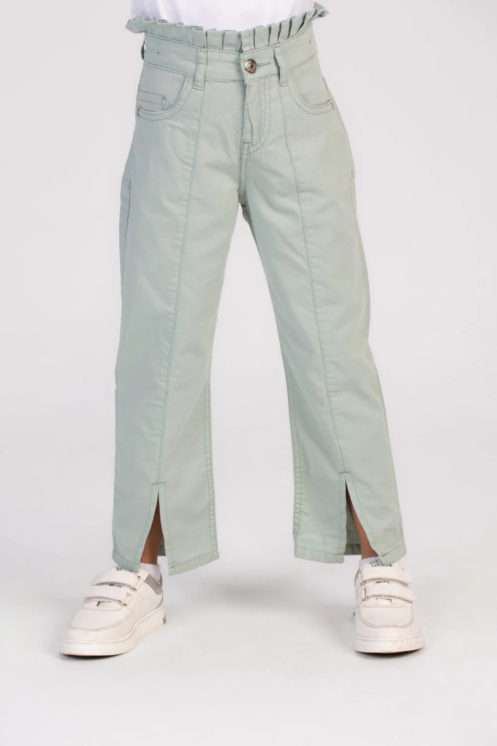 Girl's Used Details Wide Leg Style Gabardines Pants From Casual Outings - Image 9
