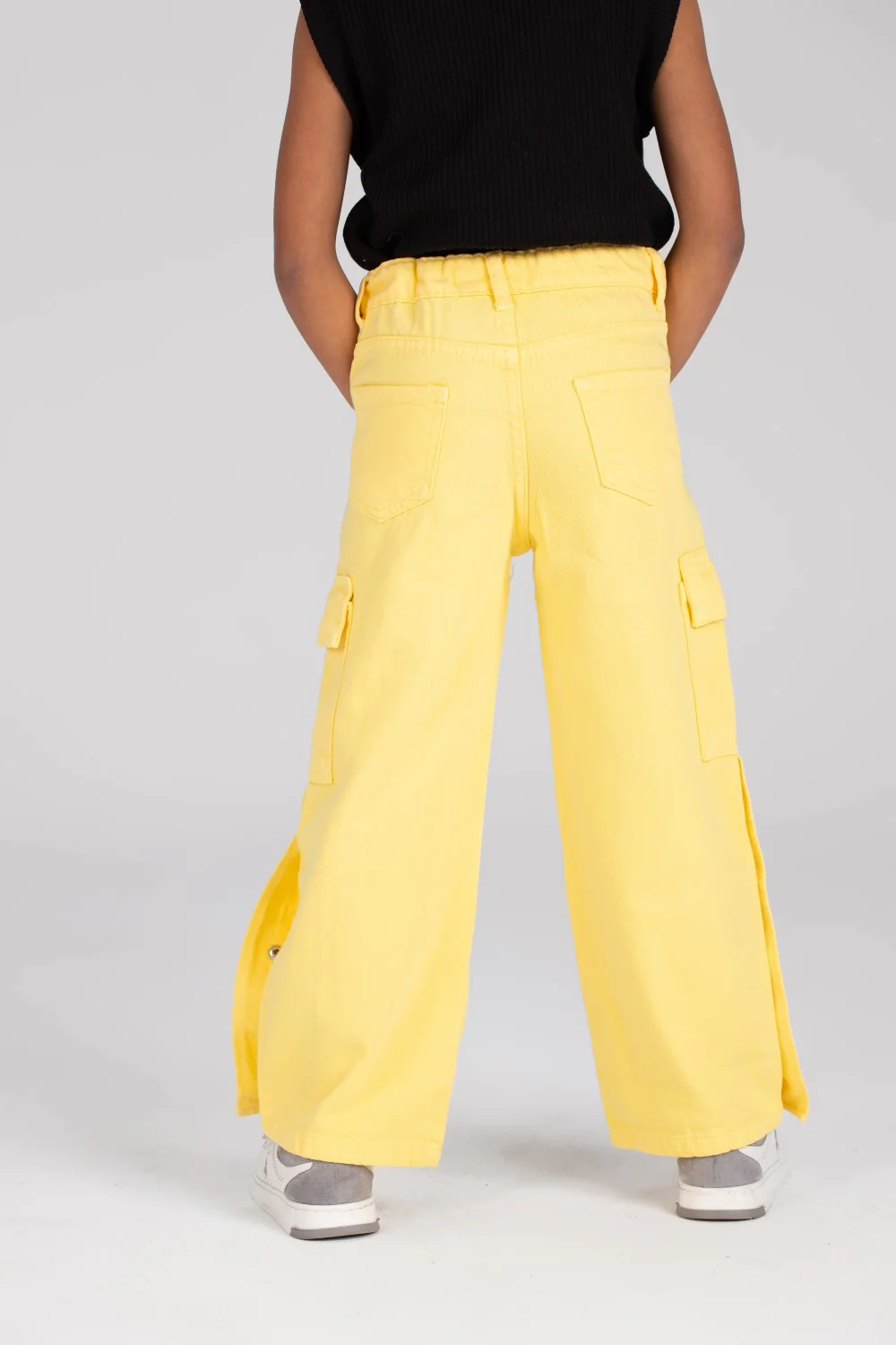 Girl's Used Details Wide Leg Style Gabardines Pants With Unique Cut - Image 14