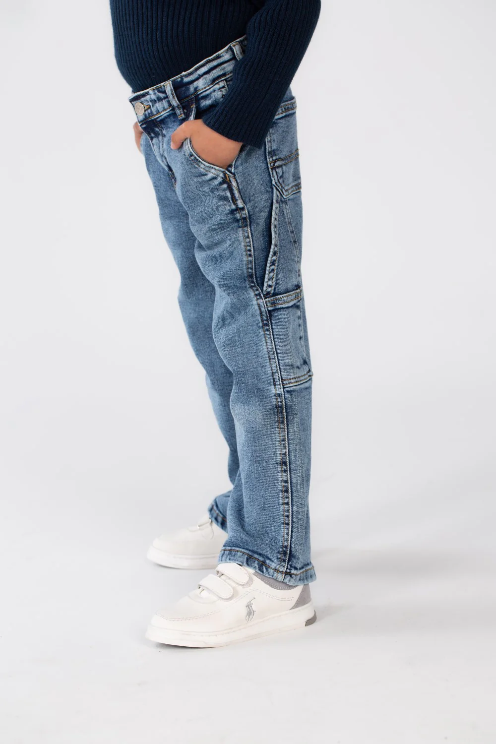 Girl's Used Details Wide Leg Style Jeans Pants With Unique Cut - Image 15
