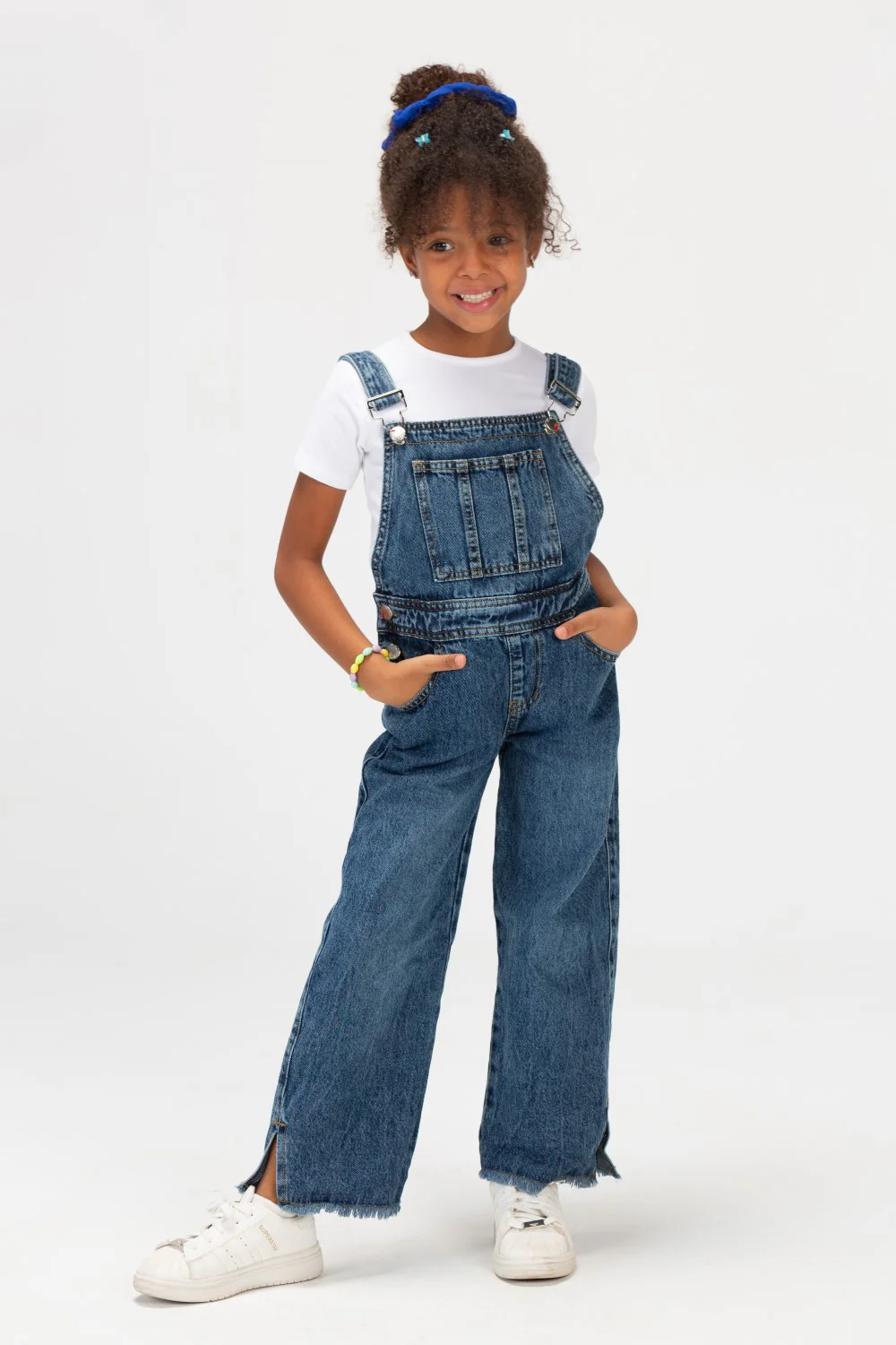 Girls Used Slouchy Jeans Jumpsuit With A Bow Tie At The Back And A Modern Cut - Image 11